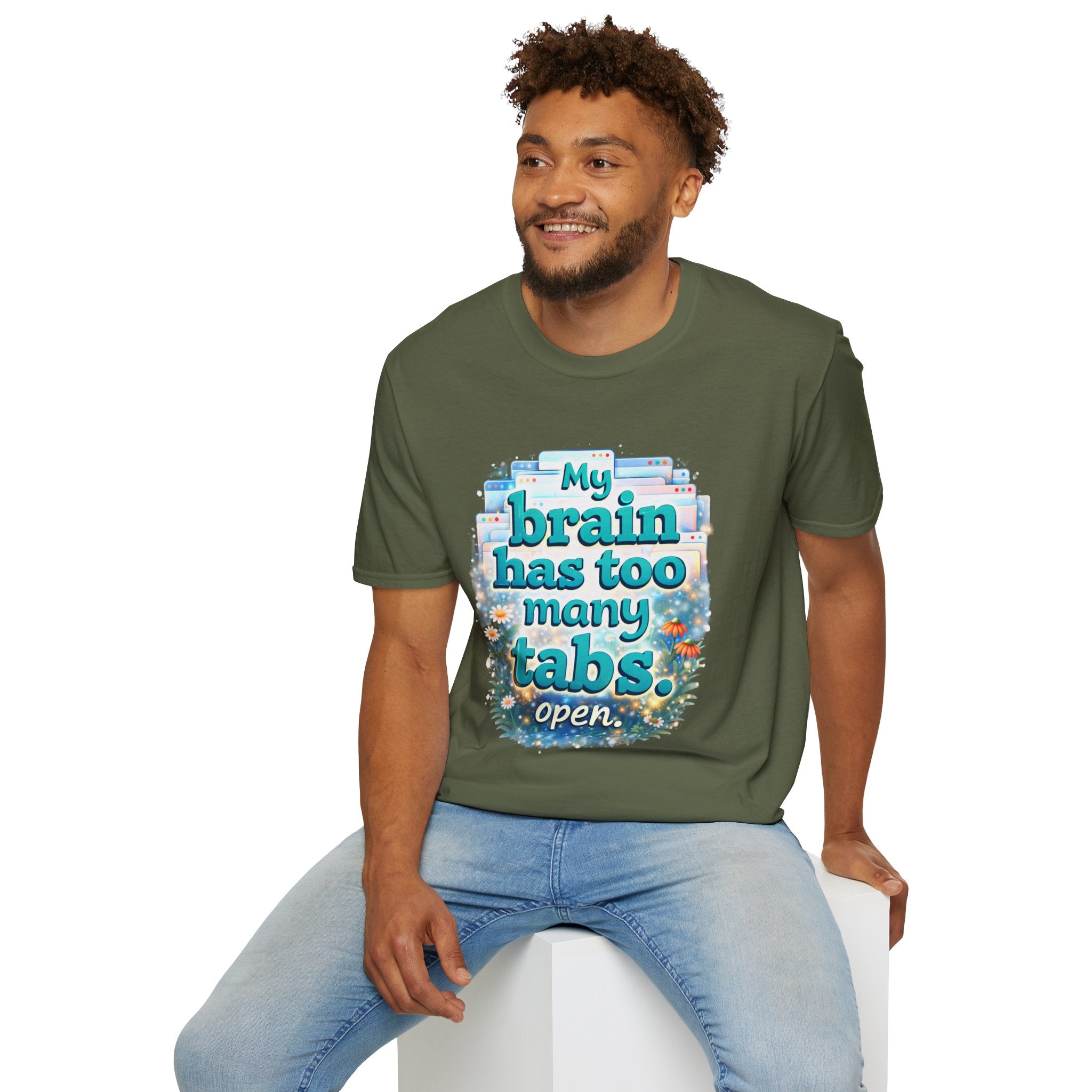 My Brain Has Too Many Tabs Open Shirt – Funny Overthinking Tee, ADHD Humor T-Shirt, Relatable Mental Health Graphic Tee, Cute Aesthetic Shirt