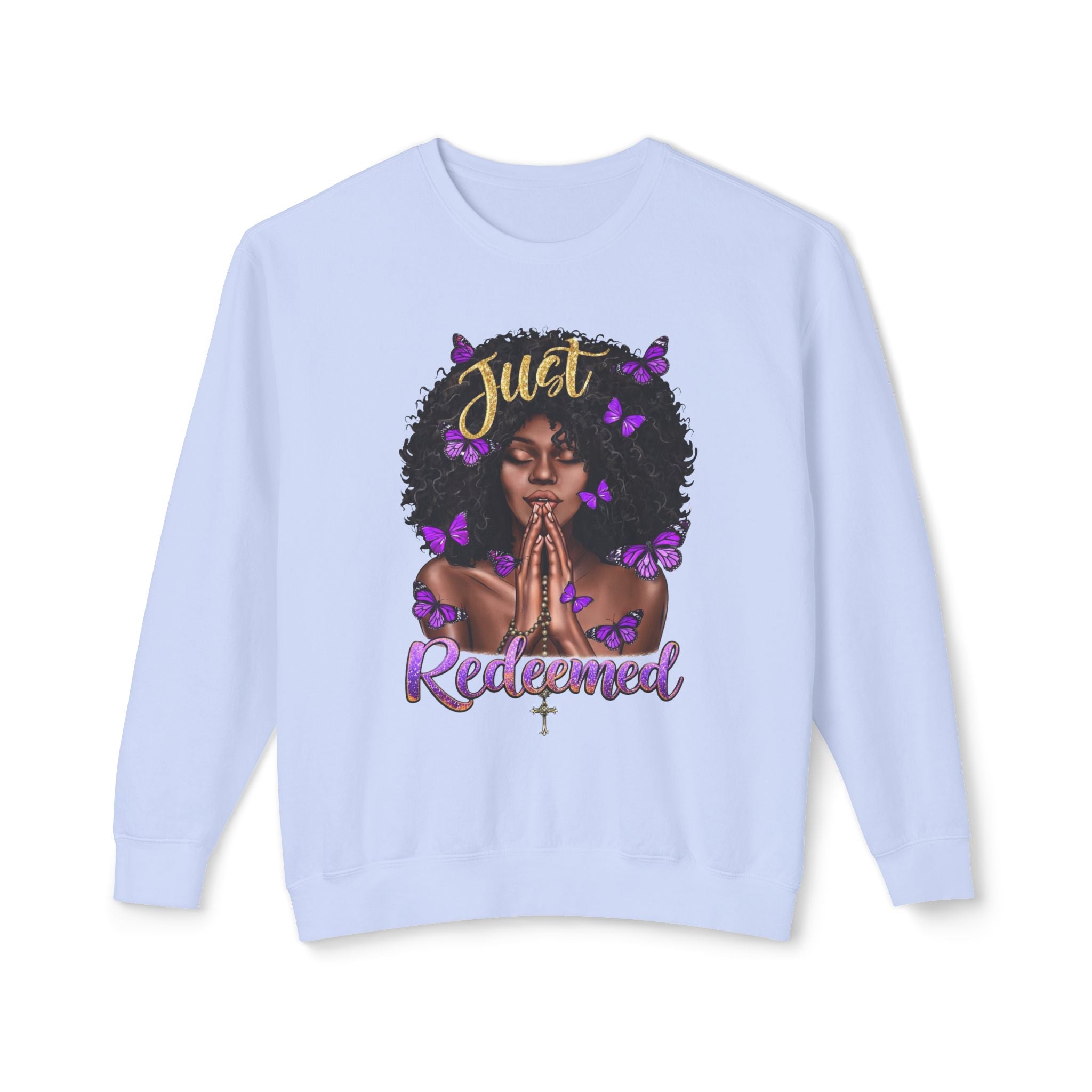 Redeemed Christian Afro Woman T-Shirt – Faith-Based Butterfly Design, Inspirational Black Woman Graphic Tee, Spiritual Gift for Women