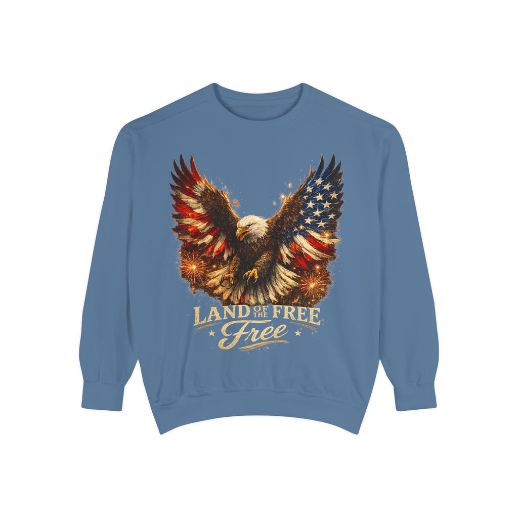 Patriotic Eagle Sweatshirt — Land of the Free Graphic Crewneck