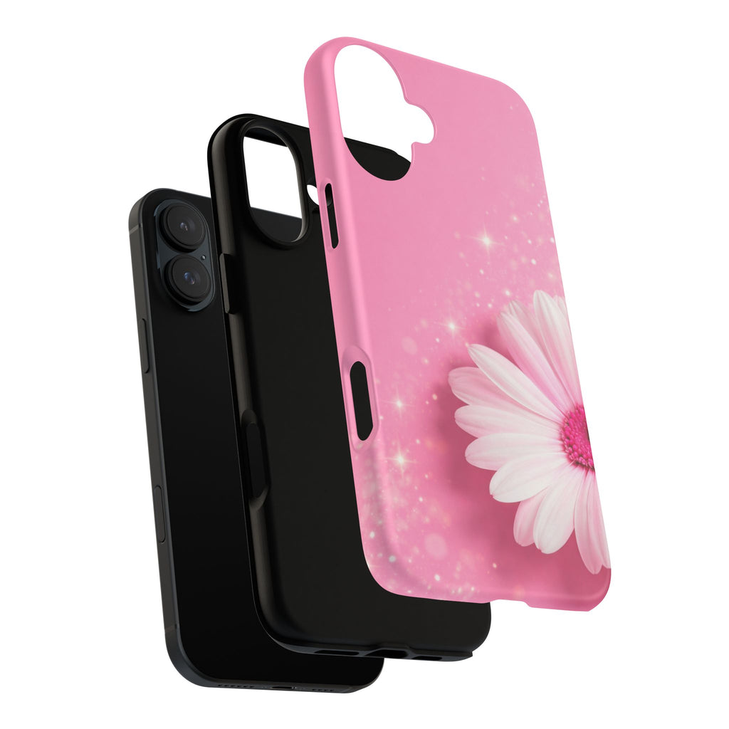 Pink Daisy Phone Case, Aesthetic Floral iPhone & Samsung Case, Cute Flower Phone Cover, Soft Girl Coquette Case, Feminine Pink Case