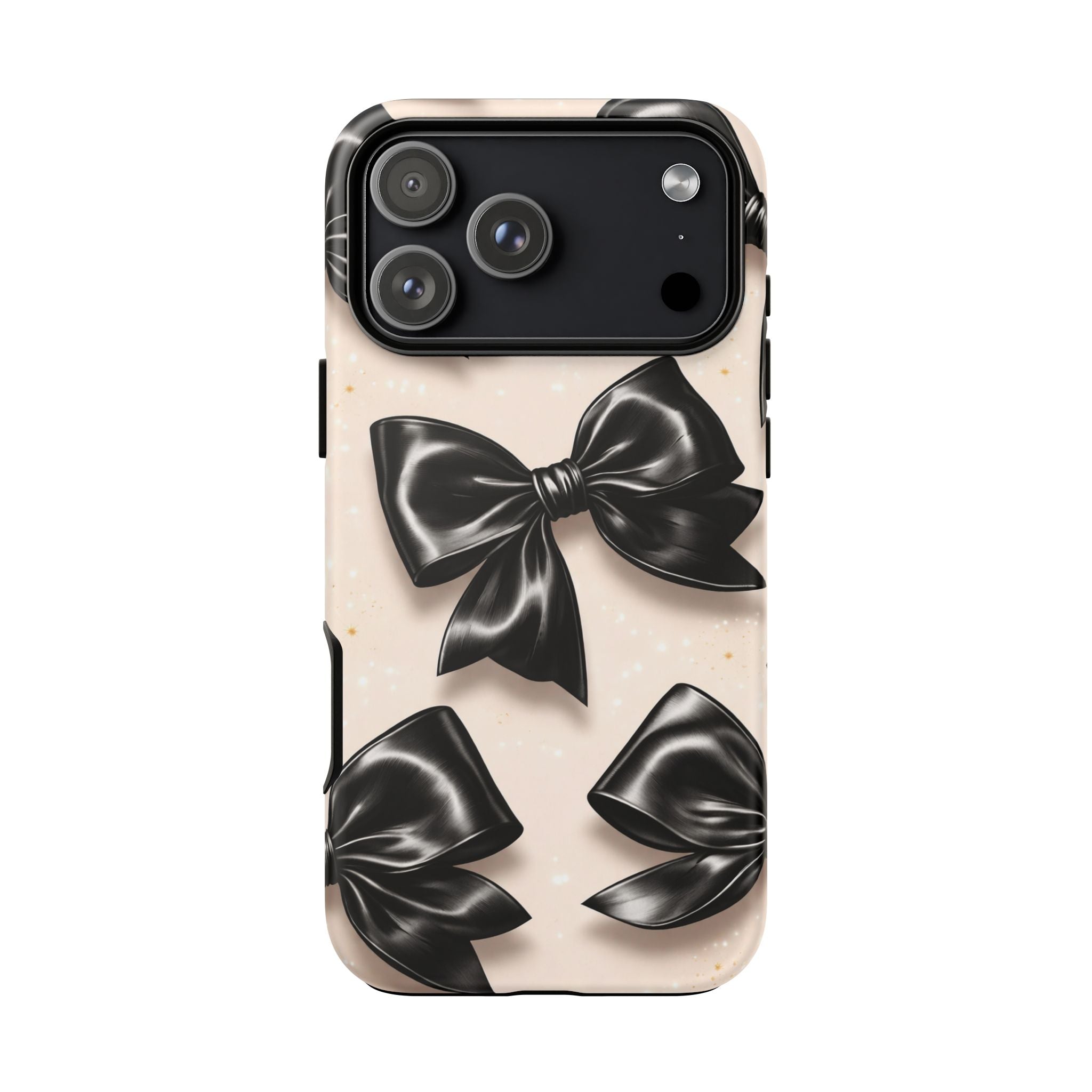 Black Bow Phone Case, Coquette Aesthetic iPhone & Samsung Case, Cute Girly Luxury Bow Cover, Feminine Minimalist Phone Case