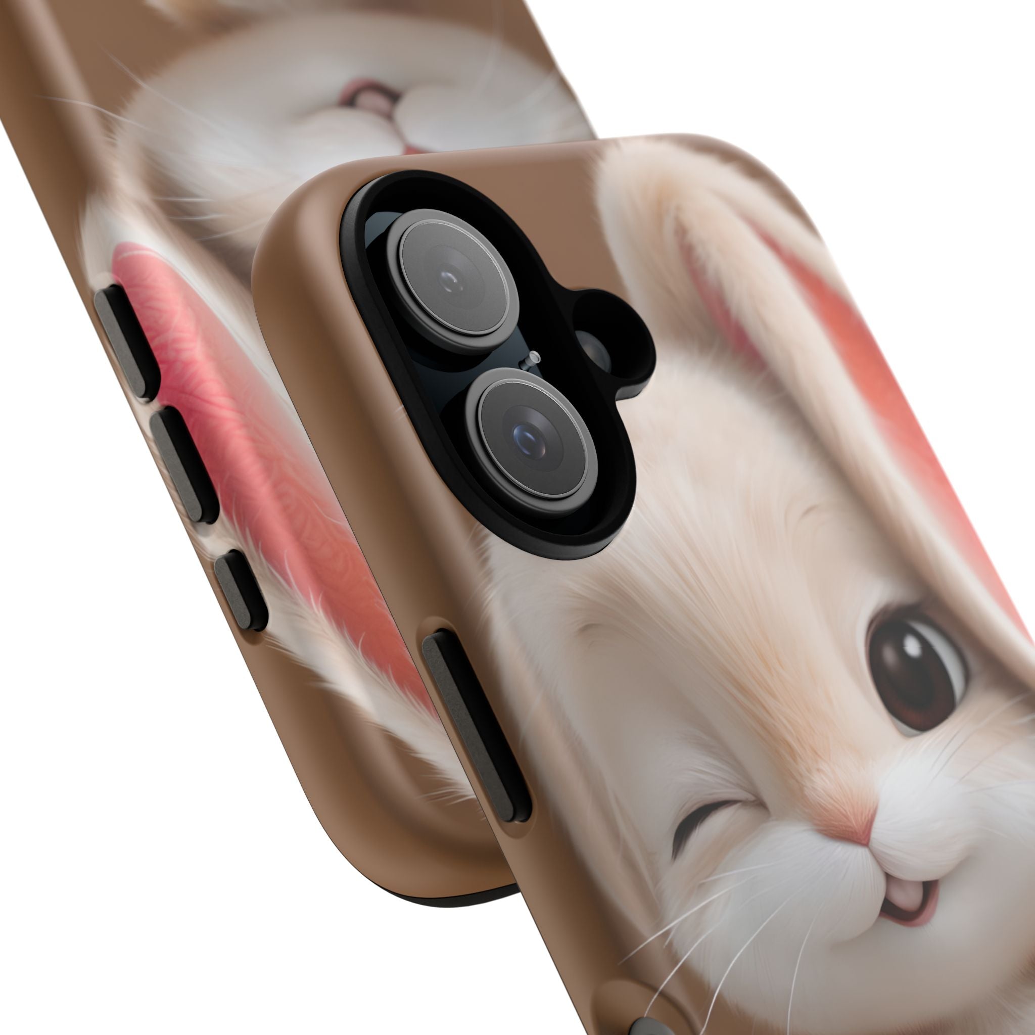 Adorable Kawaii Bunny Phone Case – Cute Winking Rabbit Aesthetic Case – Soft Pastel Bunny Cover – Gift for Bunny Lovers.