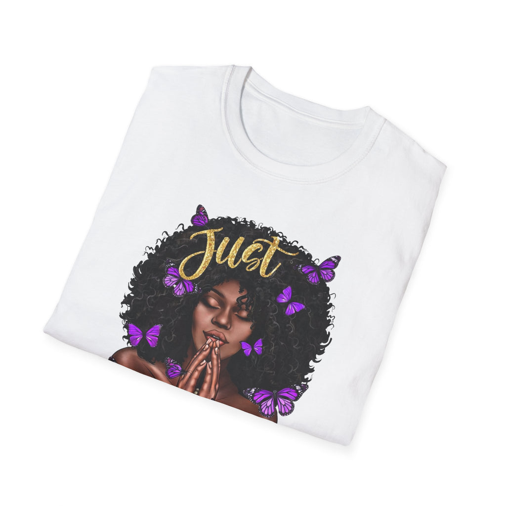 Redeemed Christian Afro Woman T-Shirt – Faith-Based Butterfly Design, Inspirational Black Woman Graphic Tee, Spiritual Gift for Women