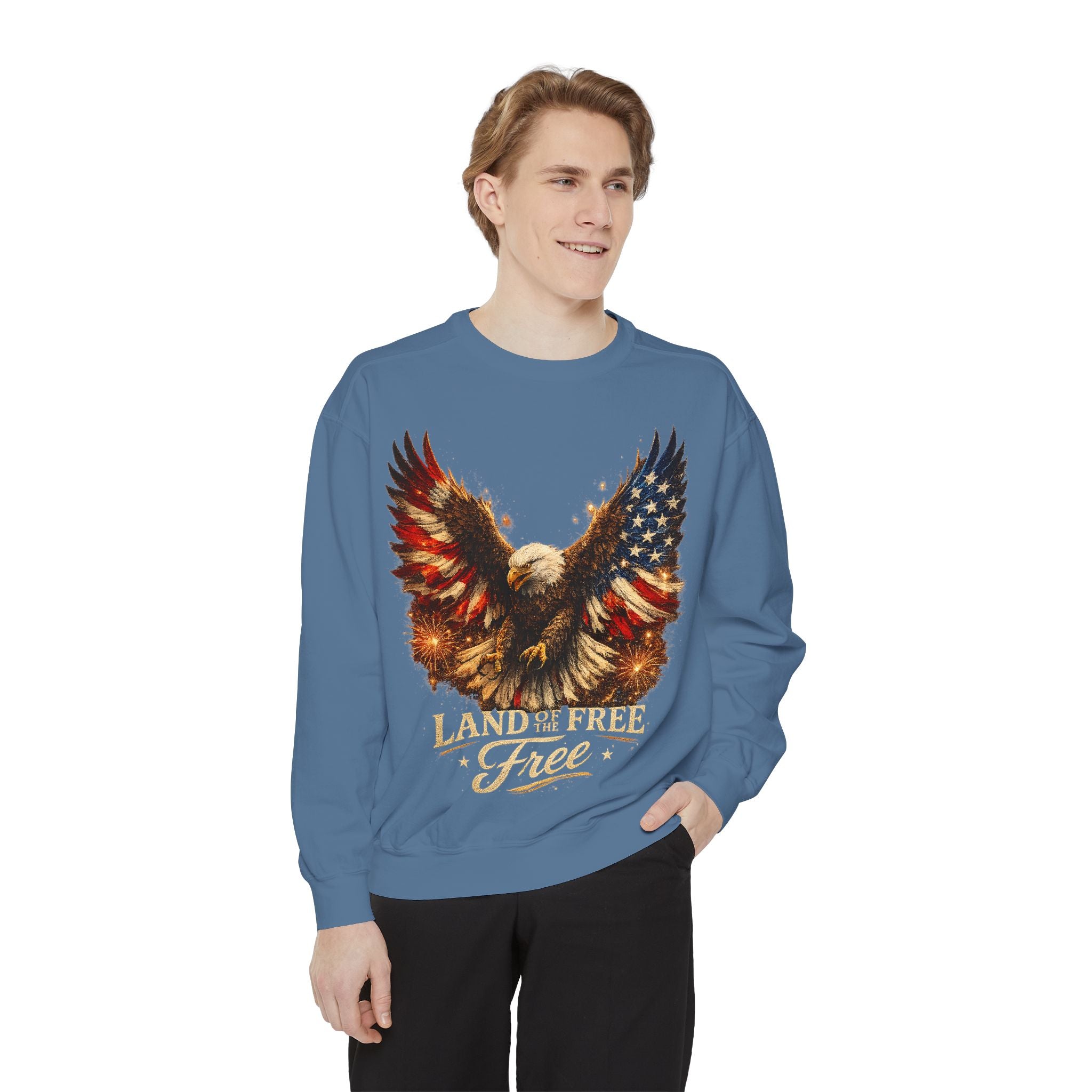 Patriotic Eagle Sweatshirt — Land of the Free Graphic Crewneck