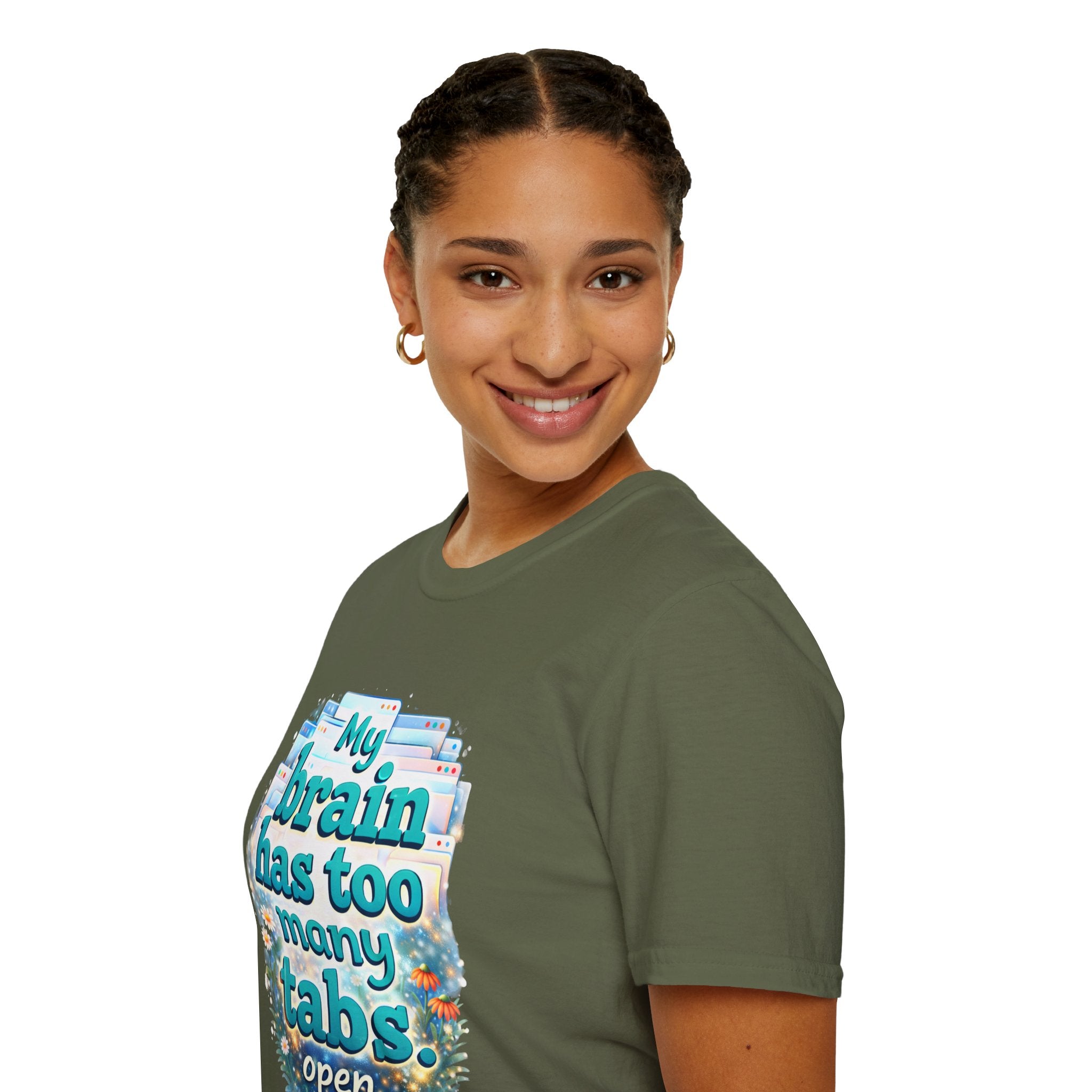 My Brain Has Too Many Tabs Open Shirt – Funny Overthinking Tee, ADHD Humor T-Shirt, Relatable Mental Health Graphic Tee, Cute Aesthetic Shirt