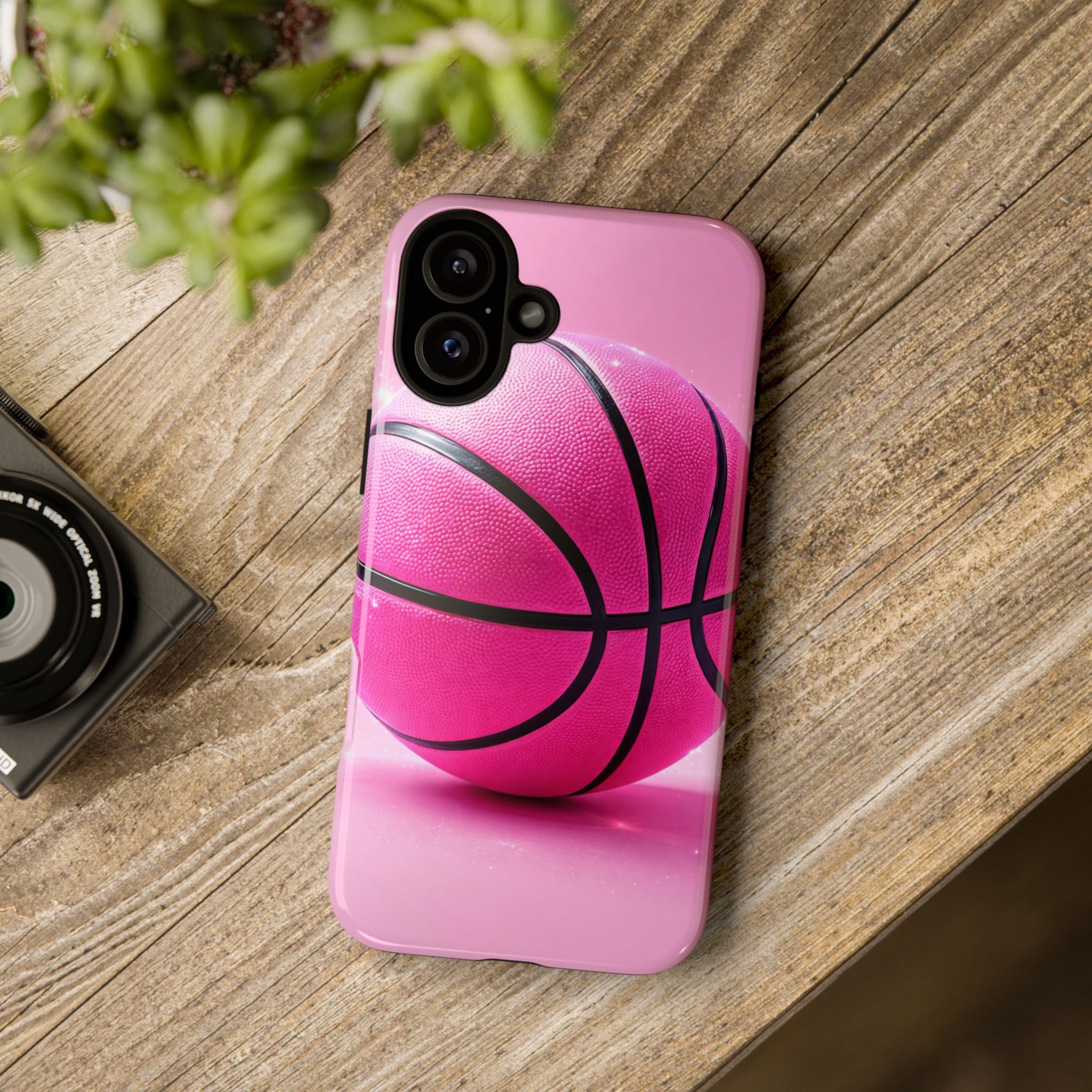 Pink Basketball Phone Case, Aesthetic Sports iPhone & Samsung Case, Cute Girly Athlete Case, Coquette Sport Phone Cover