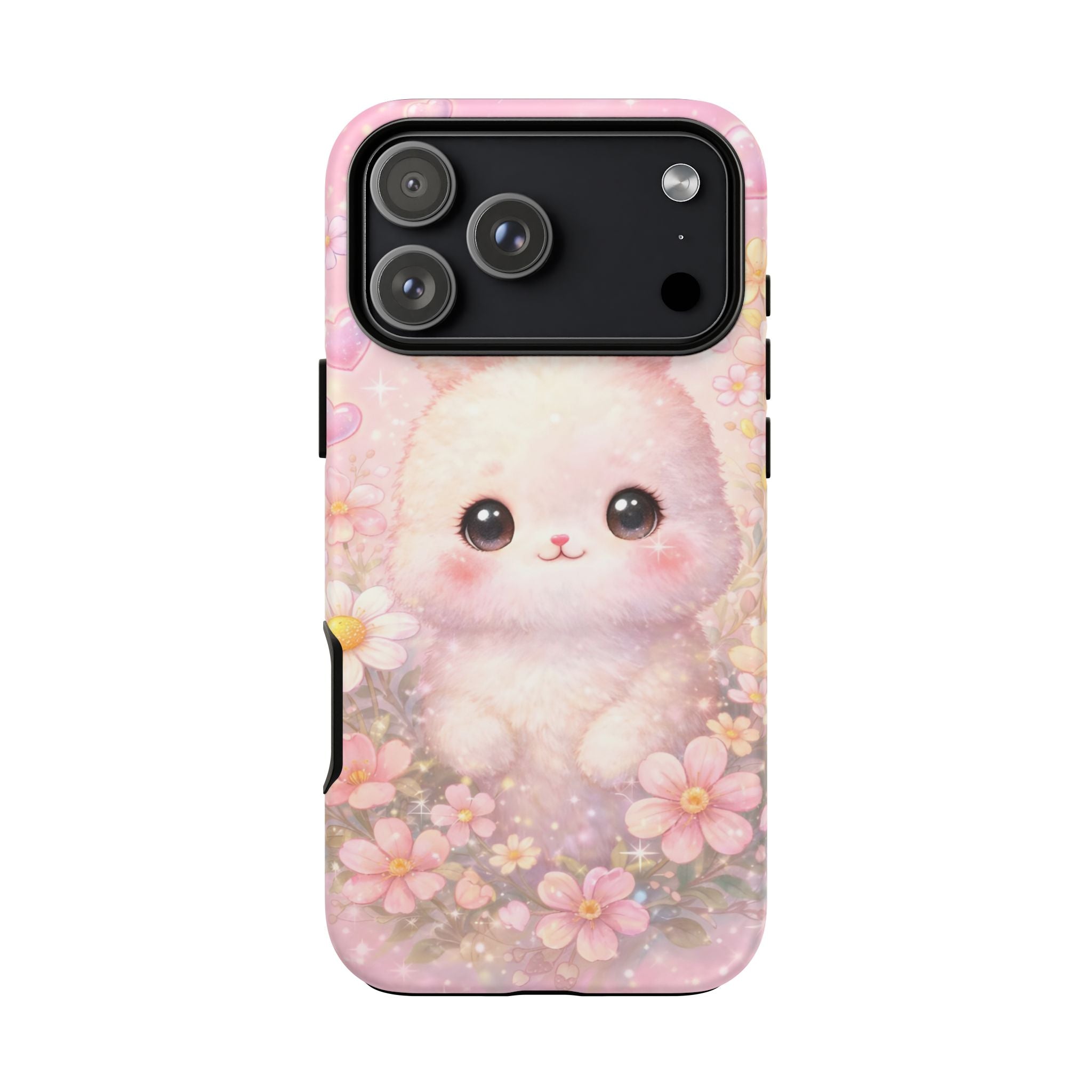 Kawaii Bunny Phone Case – Cute Pastel Bunny Floral Aesthetic iPhone Case, Adorable Kawaii Animal Phone Cover.