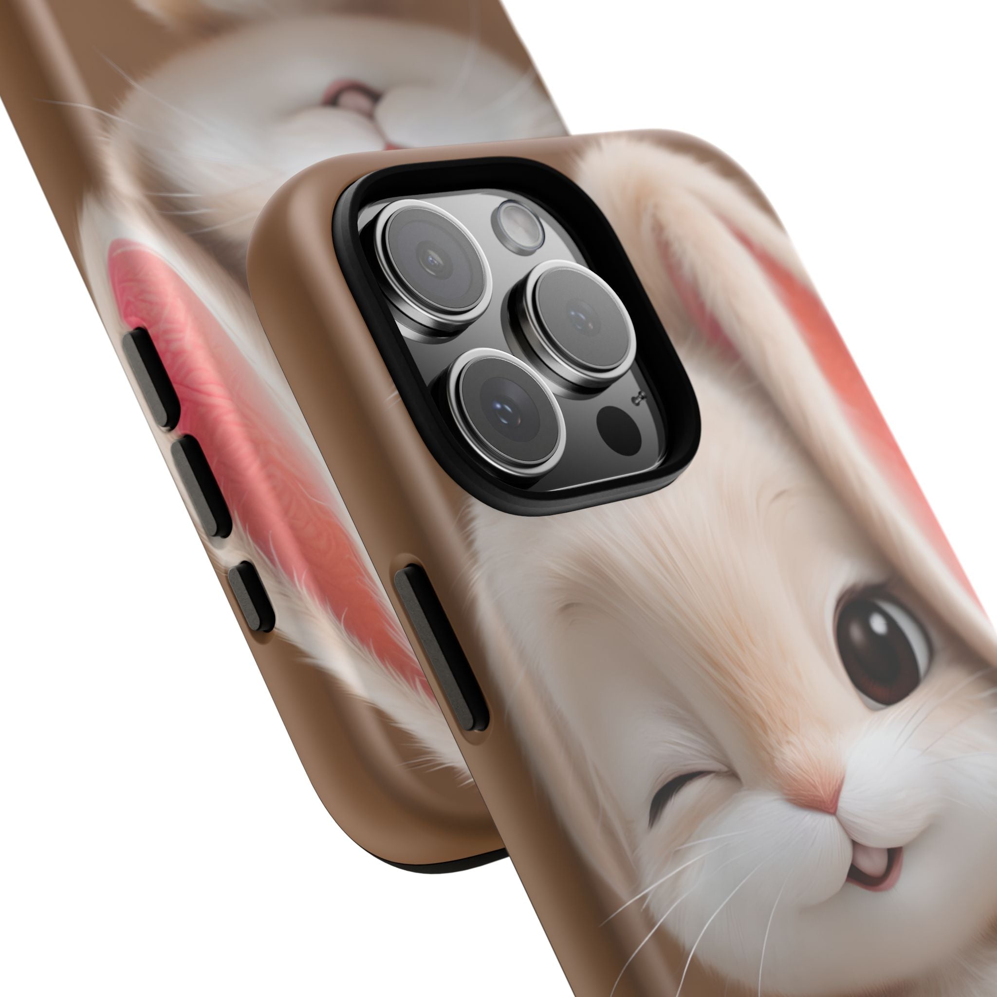 Adorable Kawaii Bunny Phone Case – Cute Winking Rabbit Aesthetic Case – Soft Pastel Bunny Cover – Gift for Bunny Lovers.