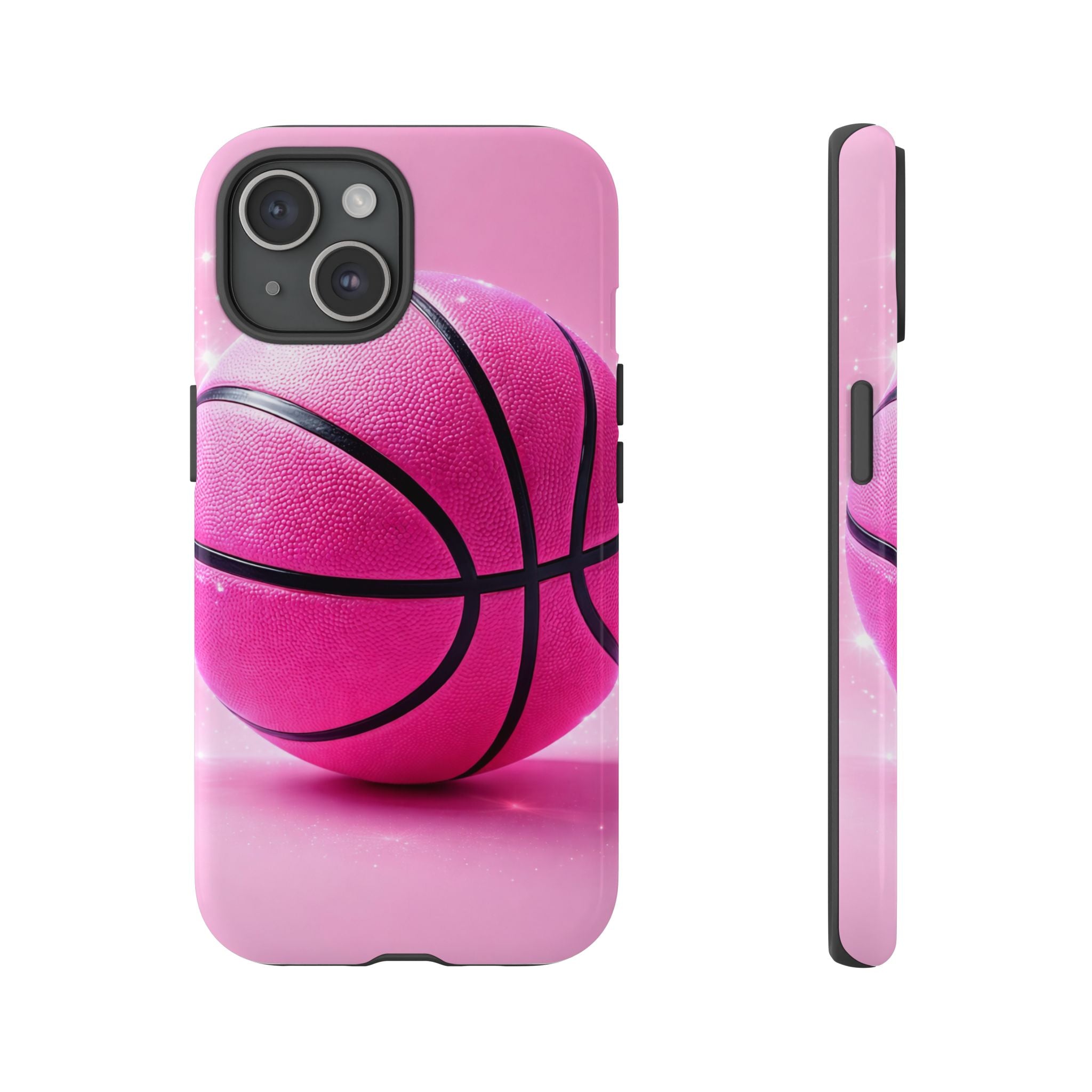 Pink Basketball Phone Case, Aesthetic Sports iPhone & Samsung Case, Cute Girly Athlete Case, Coquette Sport Phone Cover