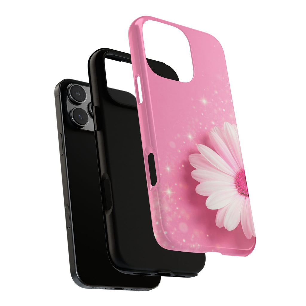 Pink Daisy Phone Case, Aesthetic Floral iPhone & Samsung Case, Cute Flower Phone Cover, Soft Girl Coquette Case, Feminine Pink Case