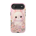 Kawaii Bunny Phone Case – Cute Pastel Bunny Floral Aesthetic iPhone Case, Adorable Kawaii Animal Phone Cover.