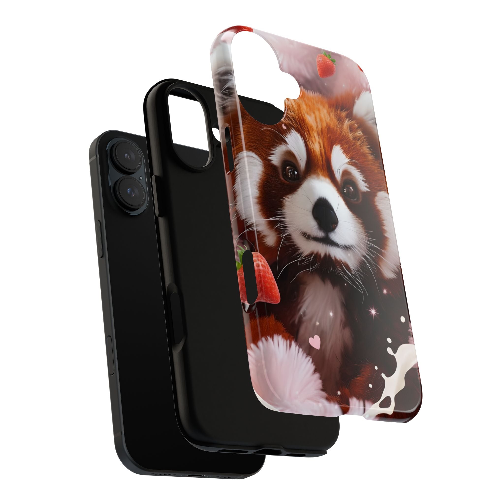 Red Panda with Strawberries Tough Phone Case — Cute Protective Phone Case