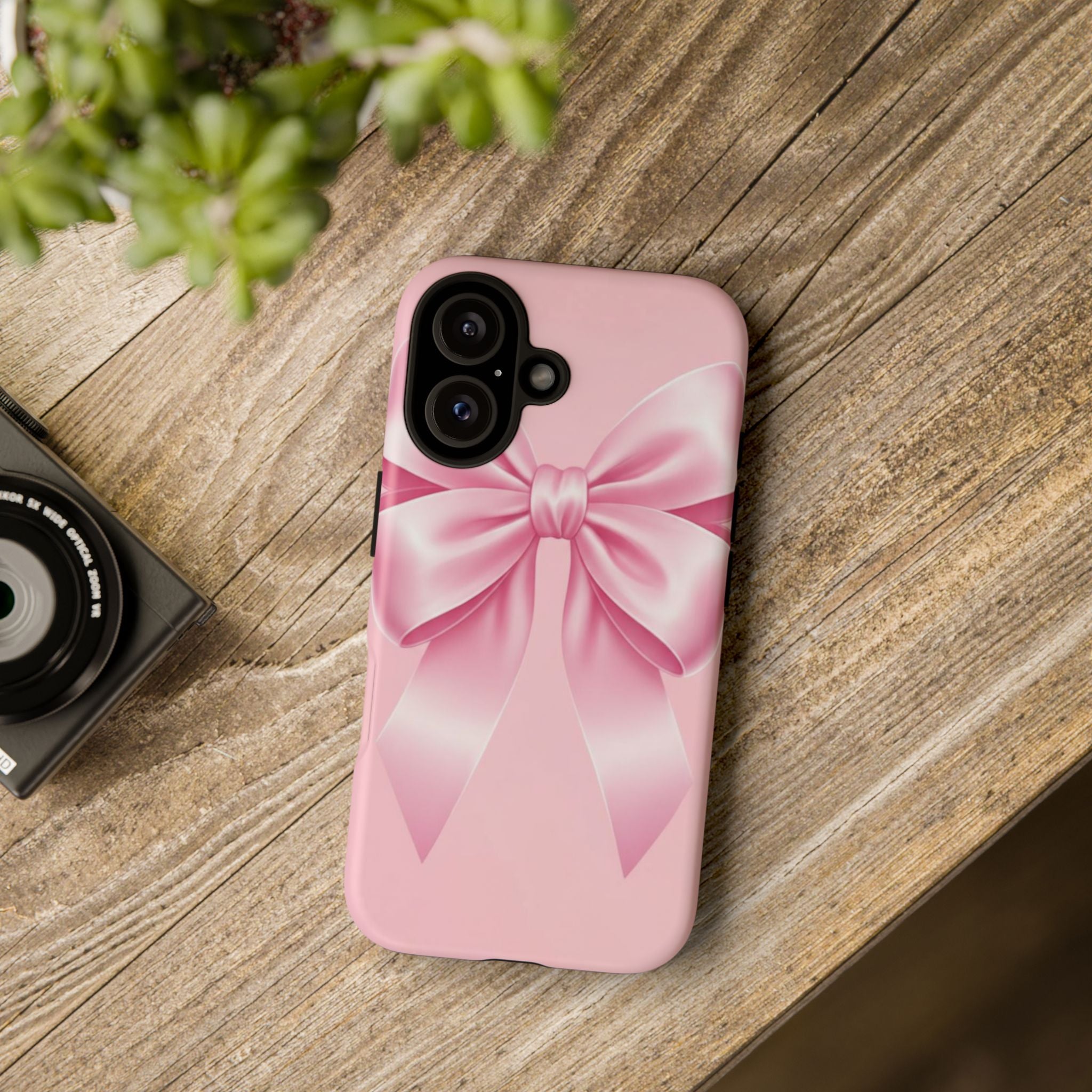 Coquette Pink Bow Phone Case, Cute Aesthetic iPhone Case, Soft Girl Bow Cover, Feminine Girly Phone Case