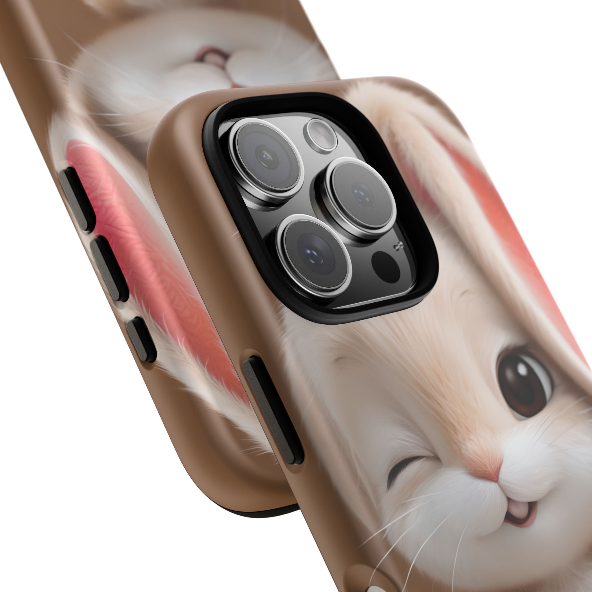 Adorable Kawaii Bunny Phone Case – Cute Winking Rabbit Aesthetic Case – Soft Pastel Bunny Cover – Gift for Bunny Lovers.