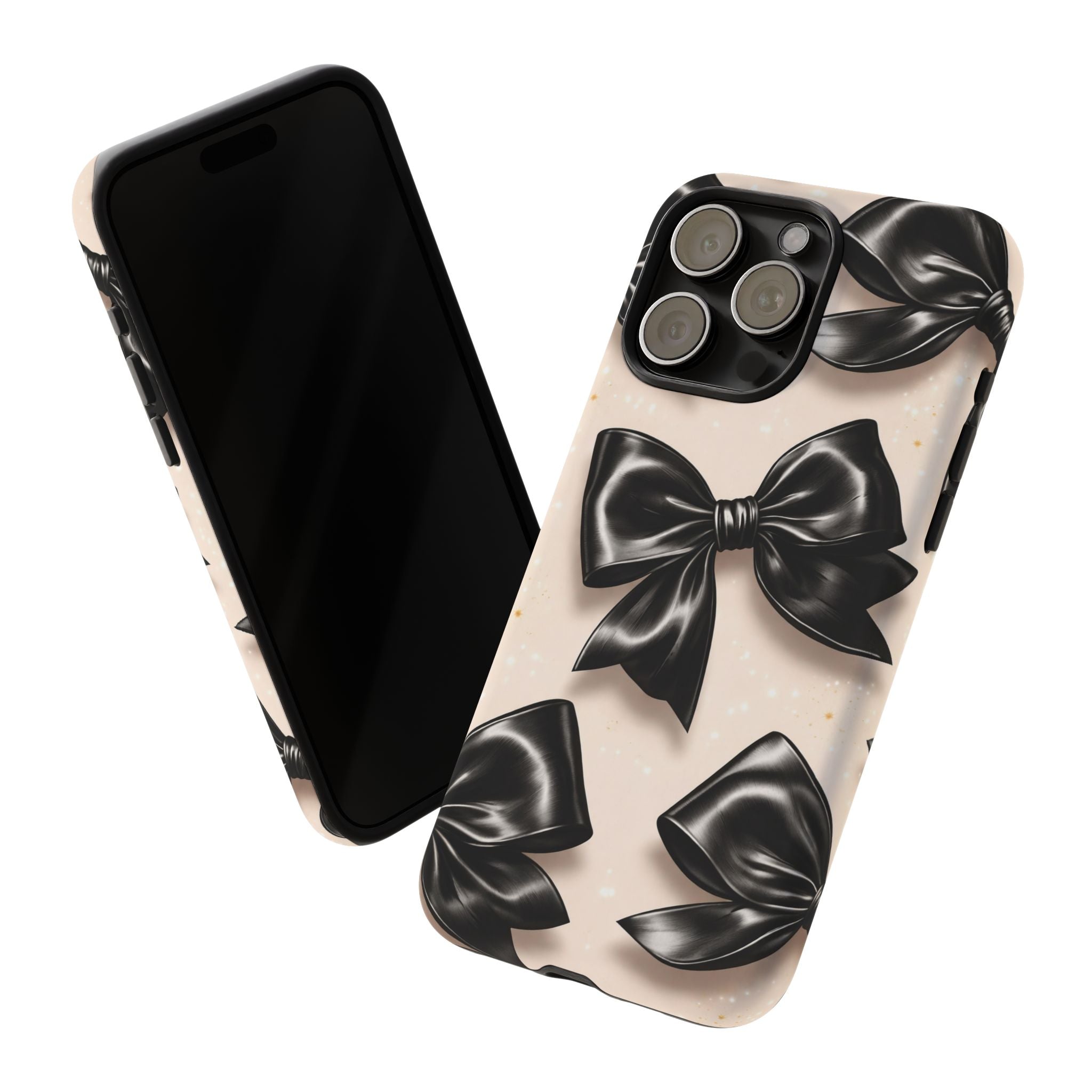 Black Bow Phone Case, Coquette Aesthetic iPhone & Samsung Case, Cute Girly Luxury Bow Cover, Feminine Minimalist Phone Case