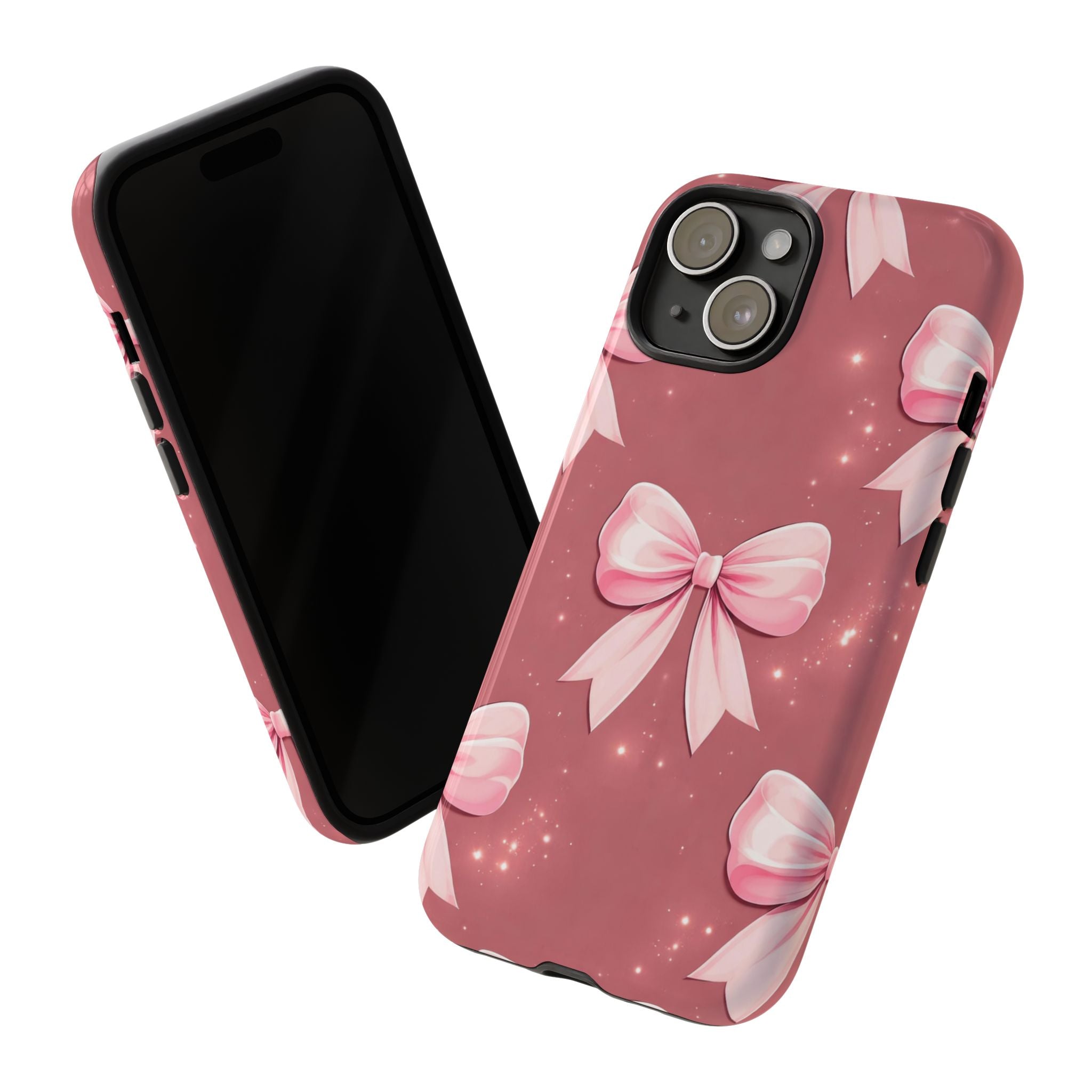 Pink Bow Phone Case, Coquette Aesthetic iPhone & Samsung Case, Cute Girly Pattern Case, Soft Girl Feminine Phone Cover