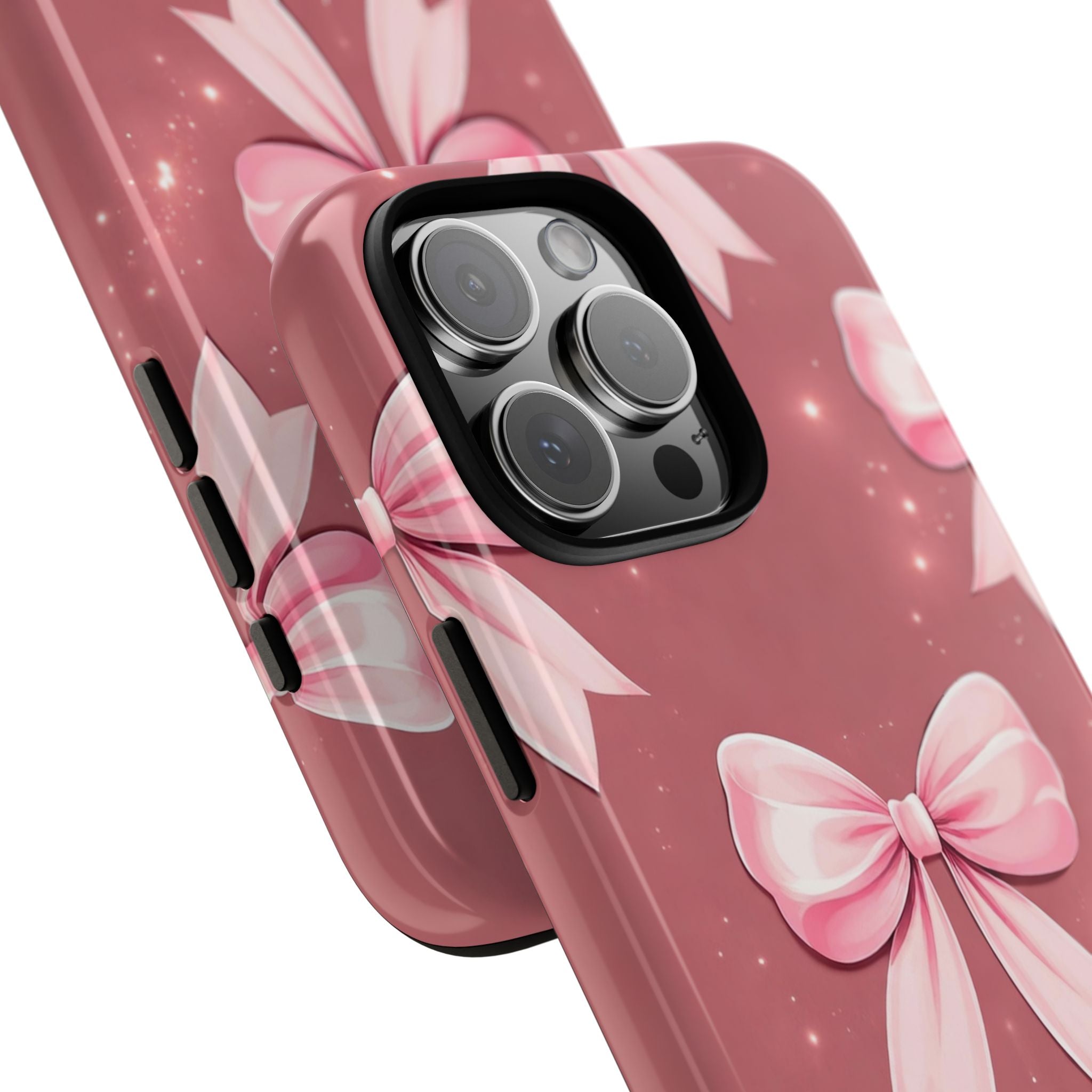 Pink Bow Phone Case, Coquette Aesthetic iPhone & Samsung Case, Cute Girly Pattern Case, Soft Girl Feminine Phone Cover