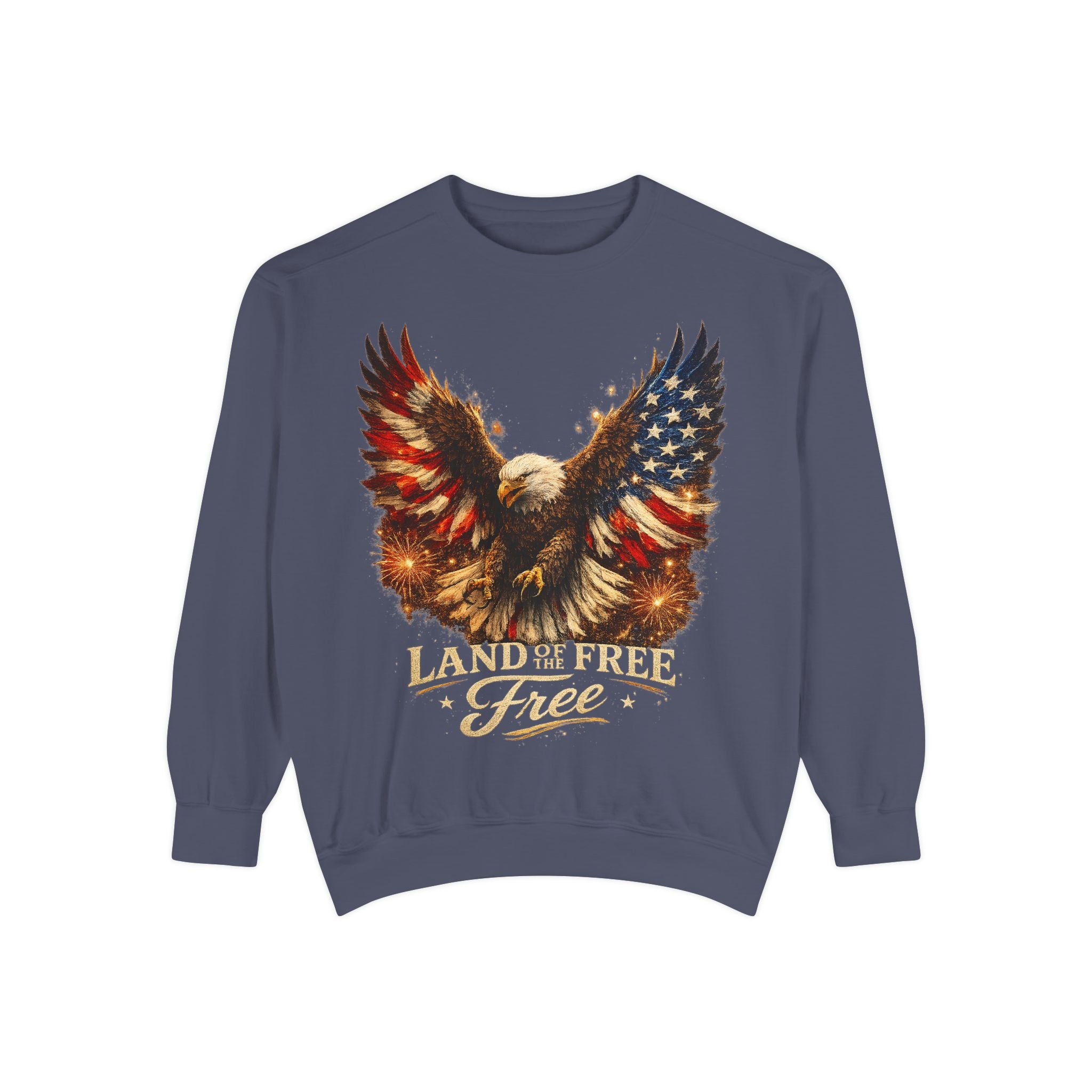 Patriotic Eagle Sweatshirt — Land of the Free Graphic Crewneck