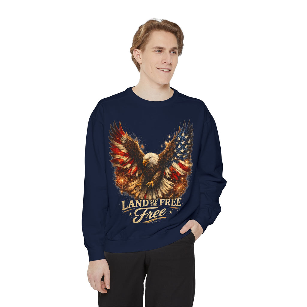 Patriotic Eagle Sweatshirt — Land of the Free Graphic Crewneck