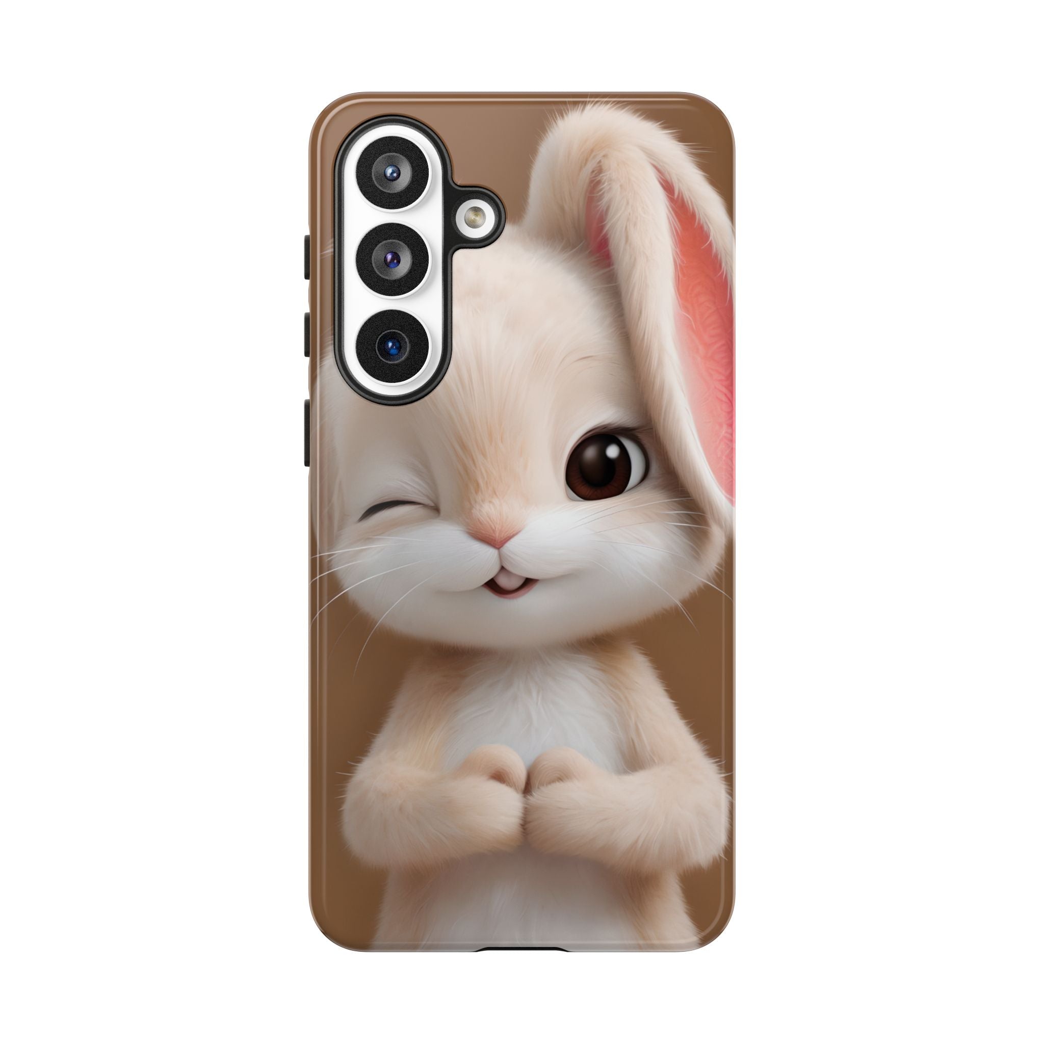 Adorable Kawaii Bunny Phone Case – Cute Winking Rabbit Aesthetic Case – Soft Pastel Bunny Cover – Gift for Bunny Lovers.