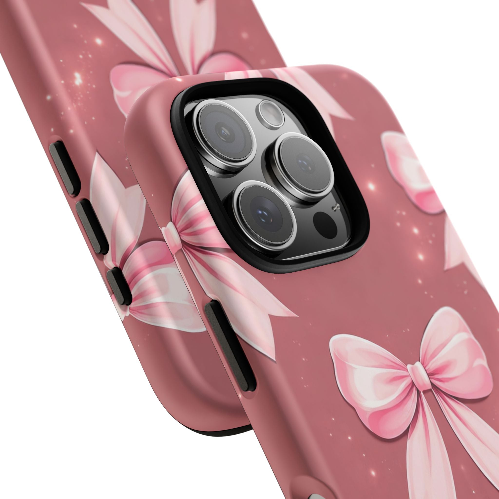Pink Bow Phone Case, Coquette Aesthetic iPhone & Samsung Case, Cute Girly Pattern Case, Soft Girl Feminine Phone Cover