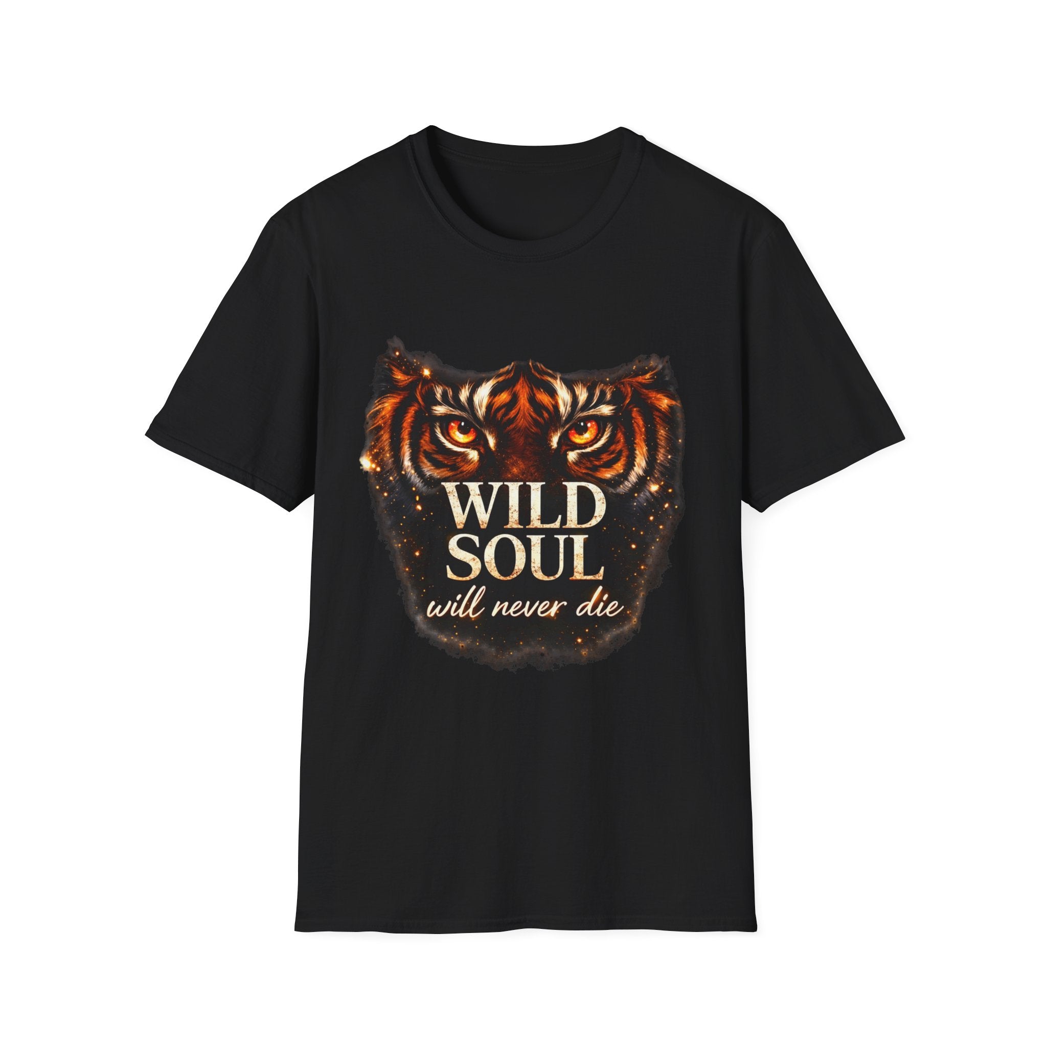Wild Soul Tiger Eyes T-Shirt – Fierce Spirit Graphic Tee, Motivational Streetwear Shirt, Bold Animal Print Unisex Tee, Gift for Him & Her