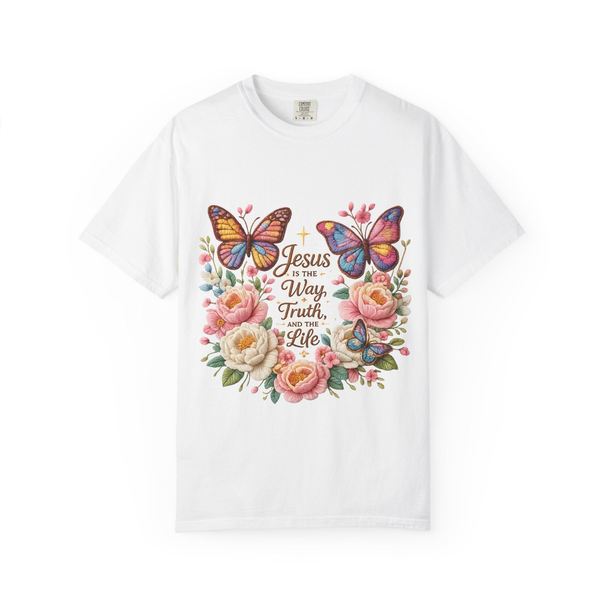 The One in Me Is Greater Shirt – Christian Crochet Style Graphic Tee, Faith Based Inspirational Bible Verse Shirt, Cute Religious Gift for Women