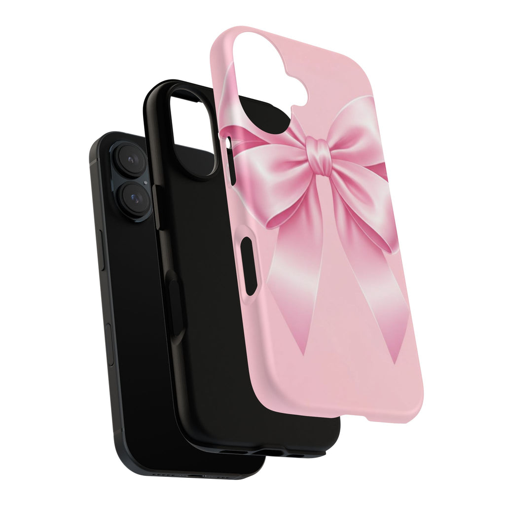 Coquette Pink Bow Phone Case, Cute Aesthetic iPhone Case, Soft Girl Bow Cover, Feminine Girly Phone Case