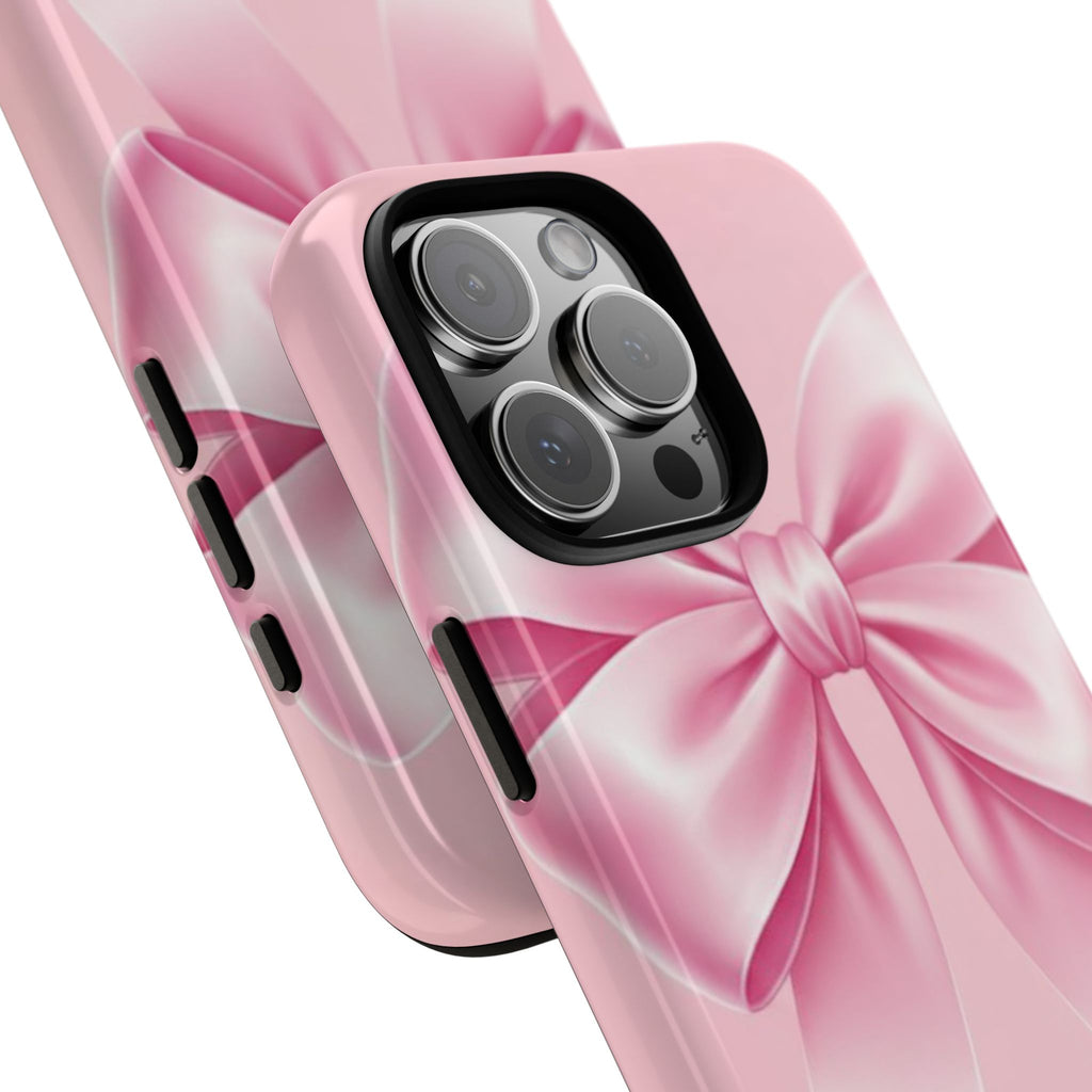 Coquette Pink Bow Phone Case, Cute Aesthetic iPhone Case, Soft Girl Bow Cover, Feminine Girly Phone Case