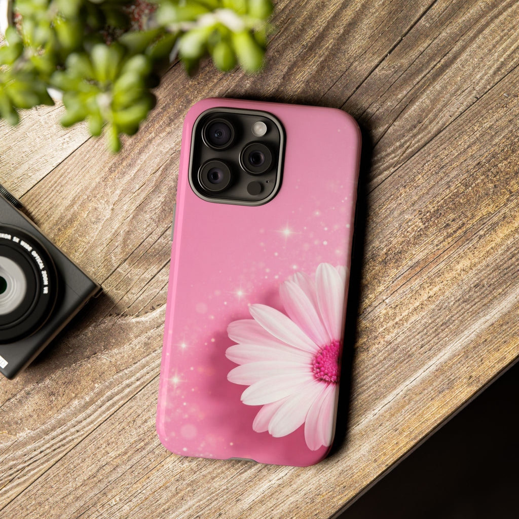 Pink Daisy Phone Case, Aesthetic Floral iPhone & Samsung Case, Cute Flower Phone Cover, Soft Girl Coquette Case, Feminine Pink Case