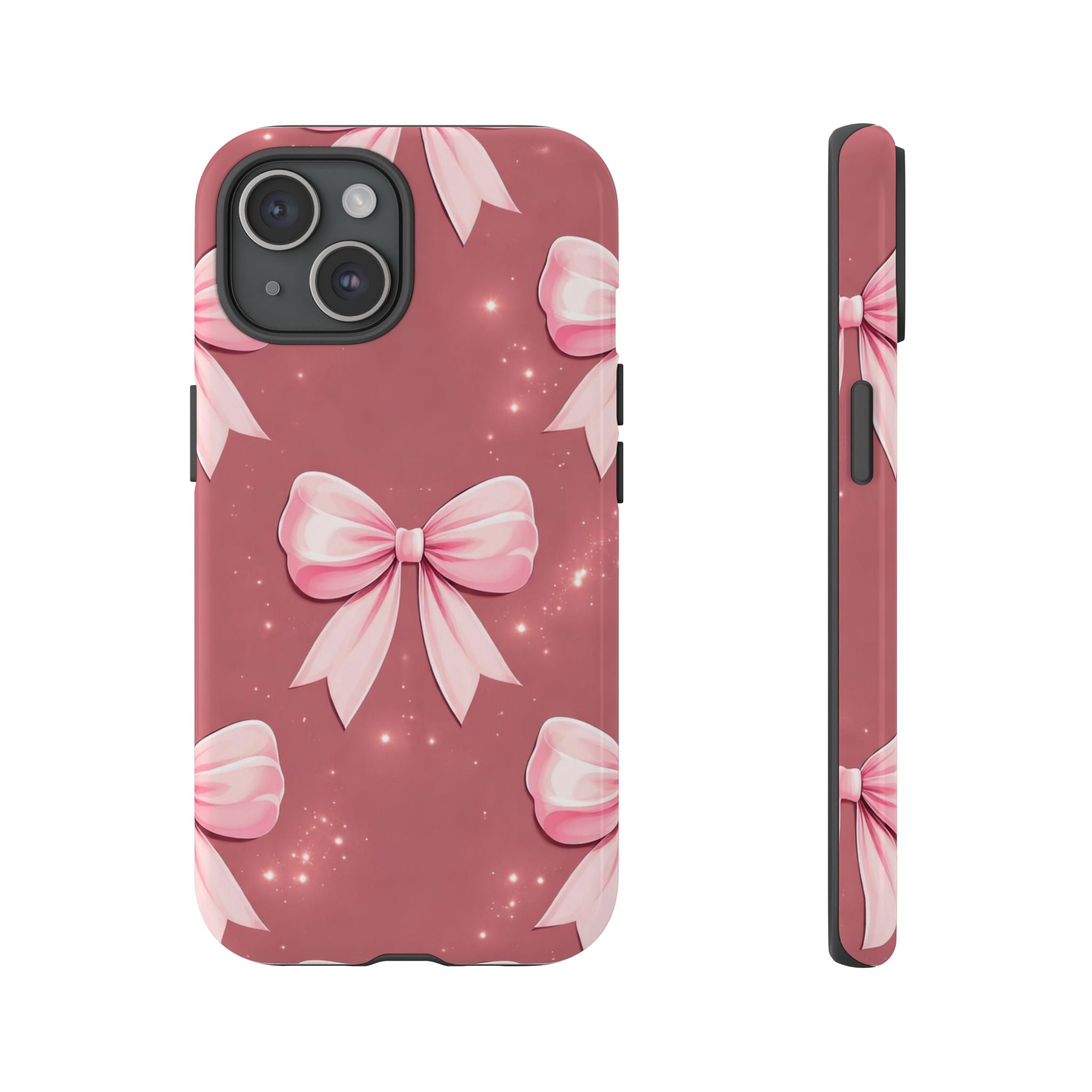 Pink Bow Phone Case, Coquette Aesthetic iPhone & Samsung Case, Cute Girly Pattern Case, Soft Girl Feminine Phone Cover