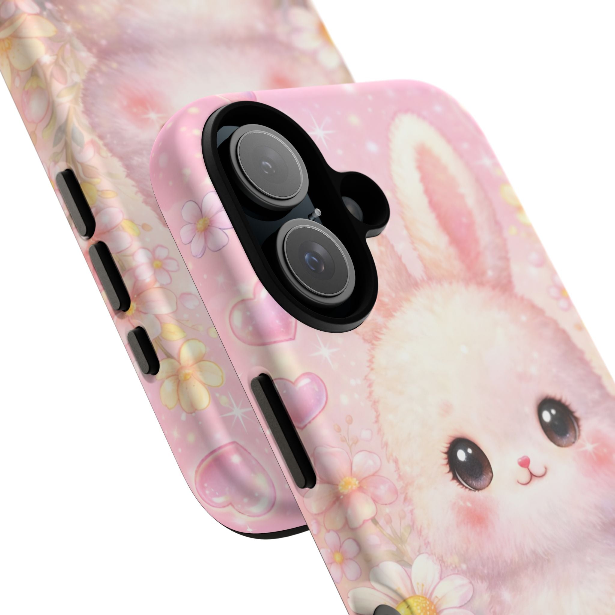 Kawaii Bunny Phone Case – Cute Pastel Bunny Floral Aesthetic iPhone Case, Adorable Kawaii Animal Phone Cover.