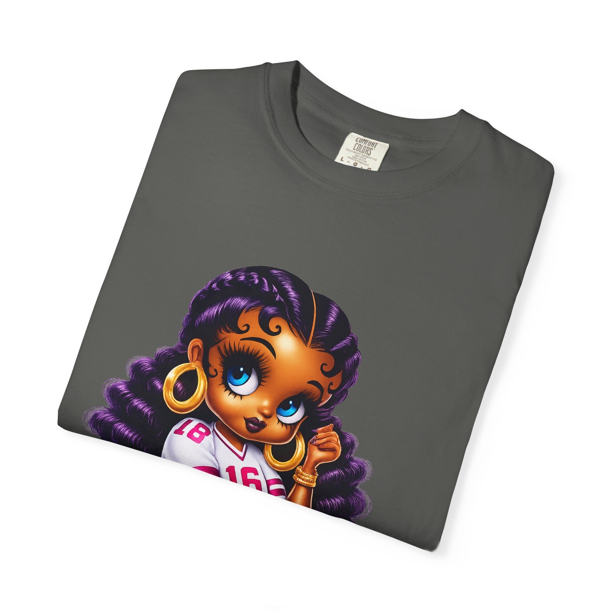Fuchsia Football Girl Shirt – Cute Black Girl Sports Graphic Tee, Pink Cheerleader Outfit, Trendy Game Day Women’s Shirt, Girly Athlete T-Shirt