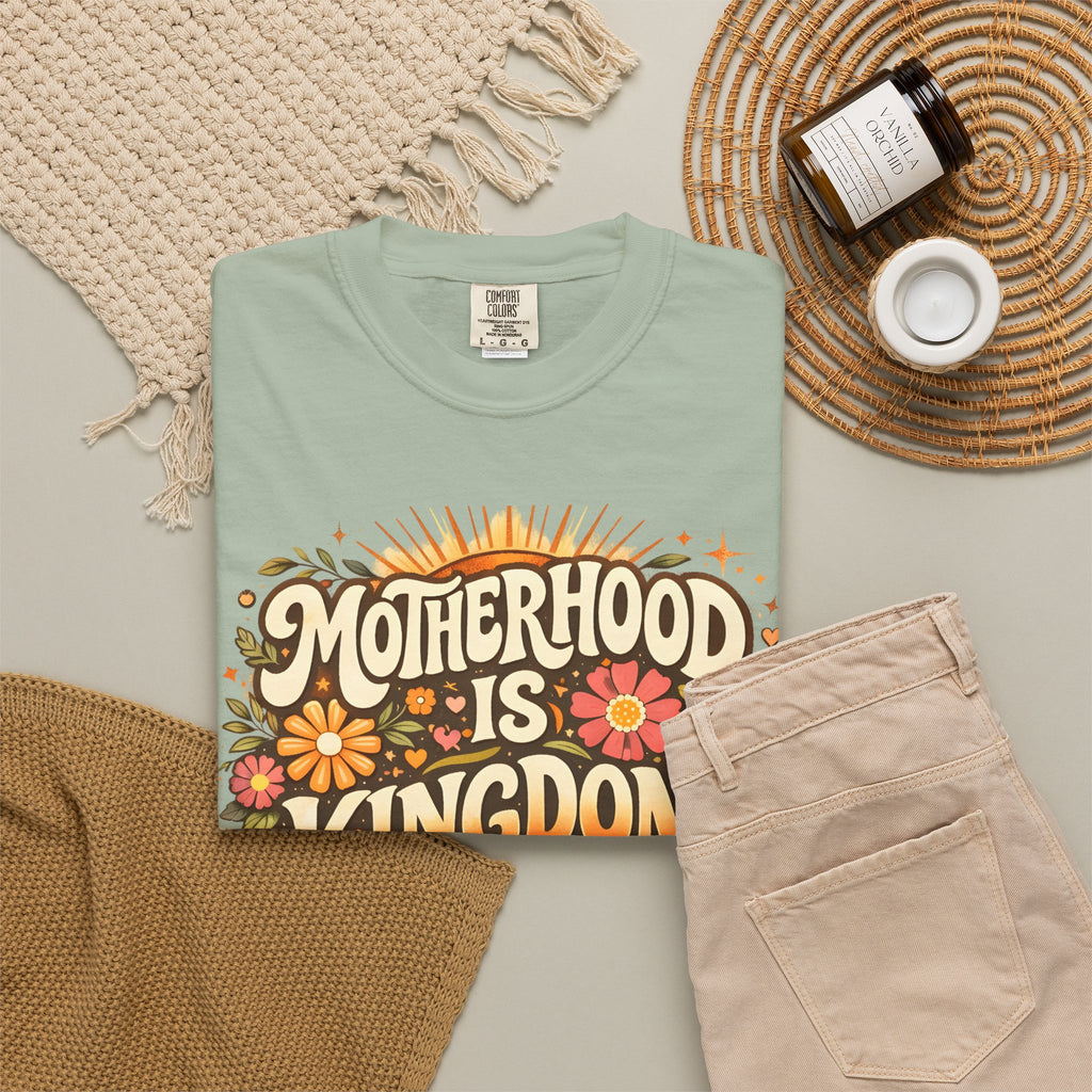 Motherhood Is Kingdom Work T-Shirt — Christian Mom Graphic Tee (Proverbs 31:27)