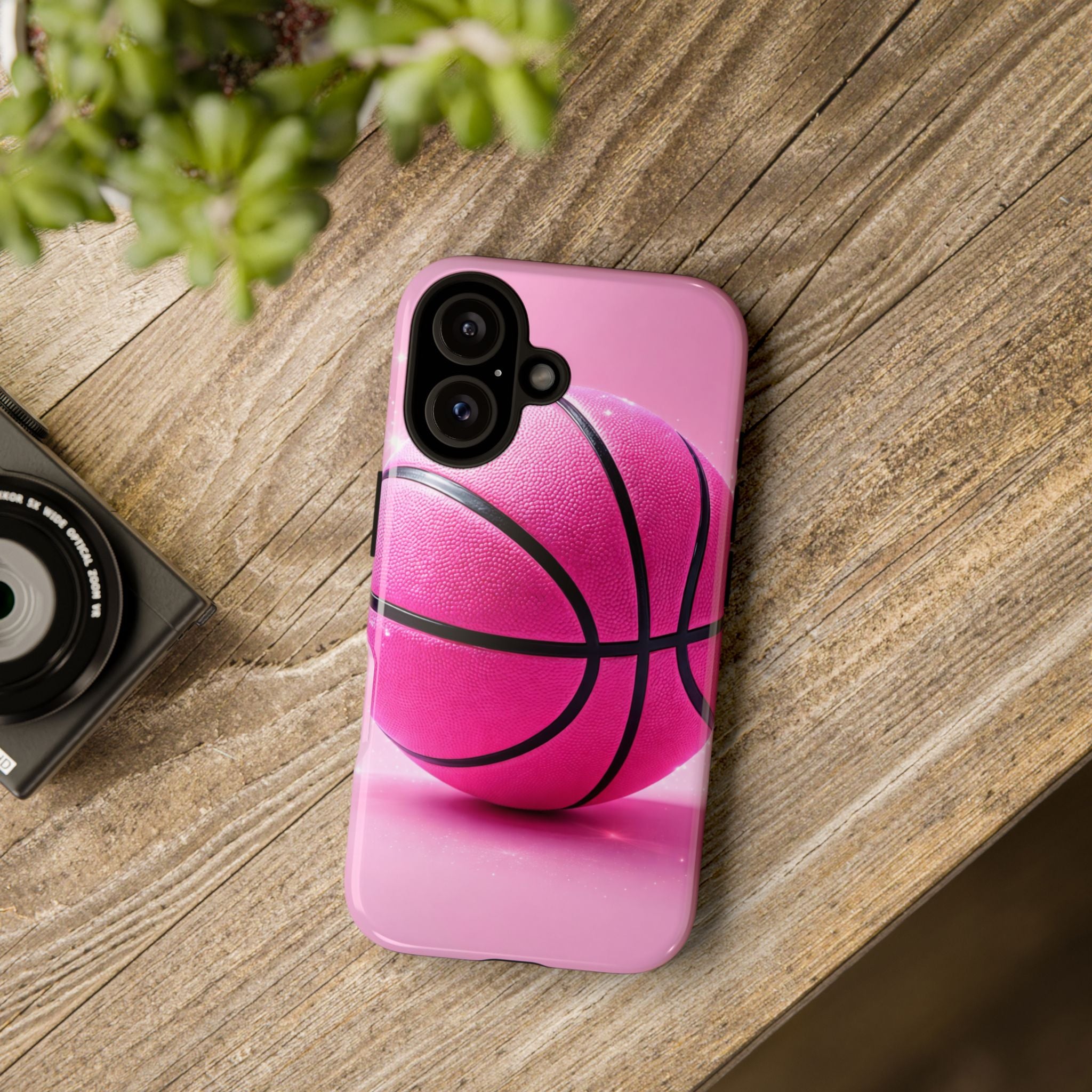 Pink Basketball Phone Case, Aesthetic Sports iPhone & Samsung Case, Cute Girly Athlete Case, Coquette Sport Phone Cover