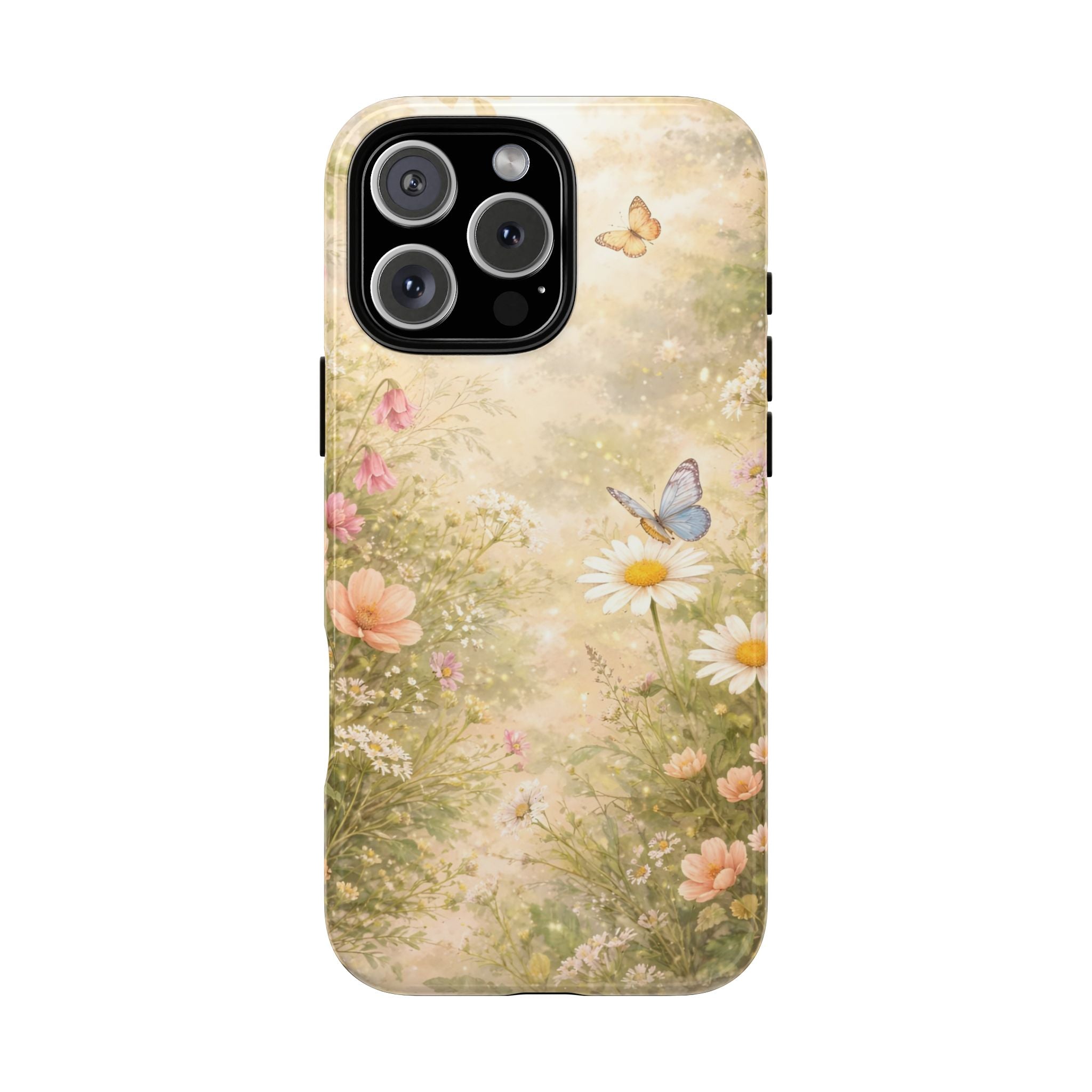 Cottagecore Wildflower Butterfly Phone Case – Vintage Floral Nature Aesthetic iPhone Case, Dreamy Woodland Flower Phone Cover