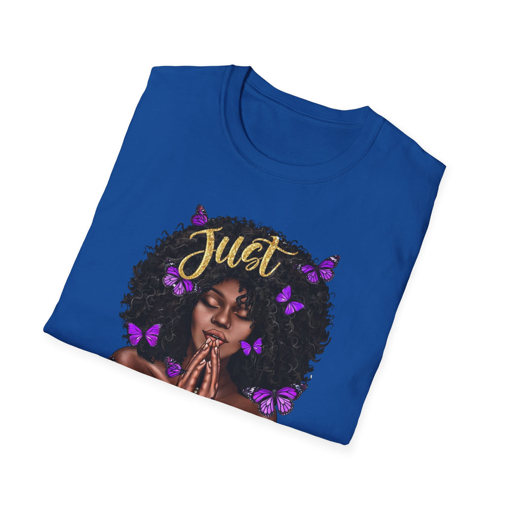 Redeemed Christian Afro Woman T-Shirt – Faith-Based Butterfly Design, Inspirational Black Woman Graphic Tee, Spiritual Gift for Women