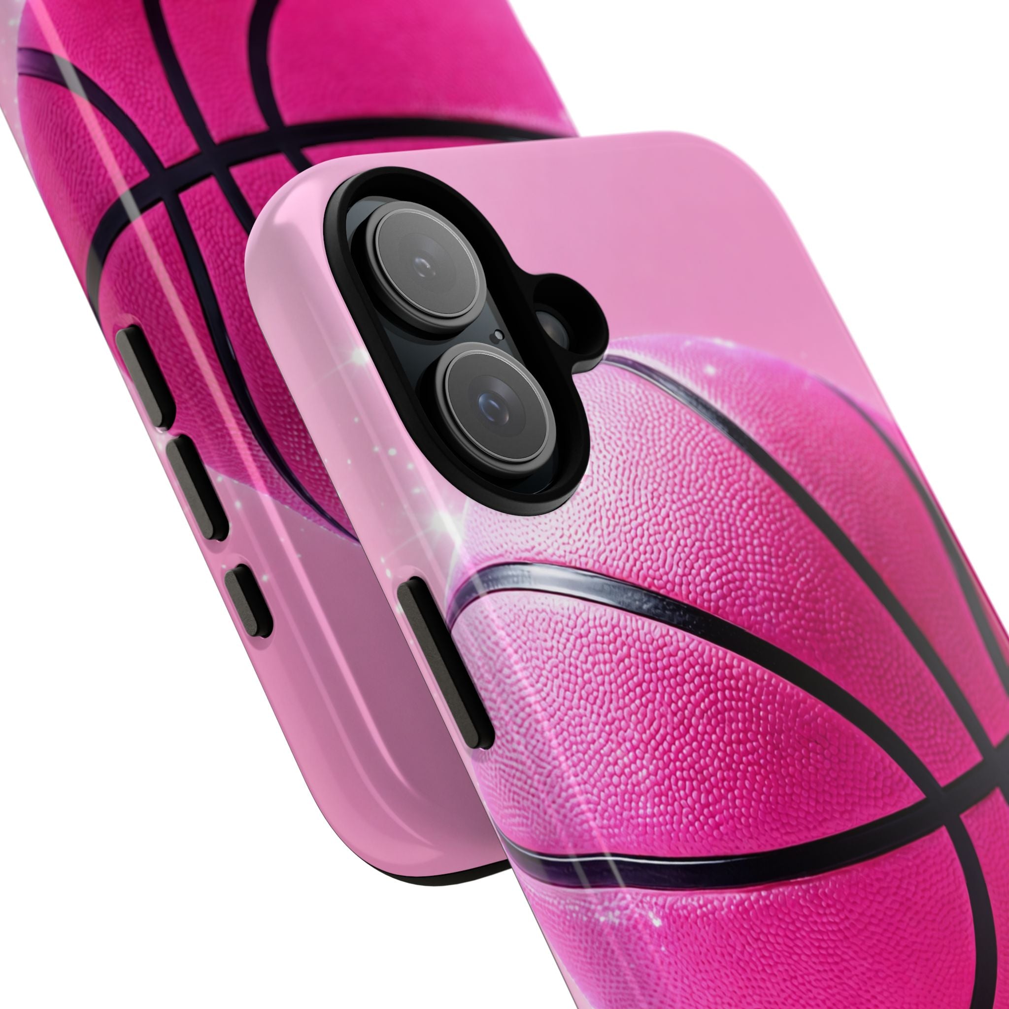 Pink Basketball Phone Case, Aesthetic Sports iPhone & Samsung Case, Cute Girly Athlete Case, Coquette Sport Phone Cover