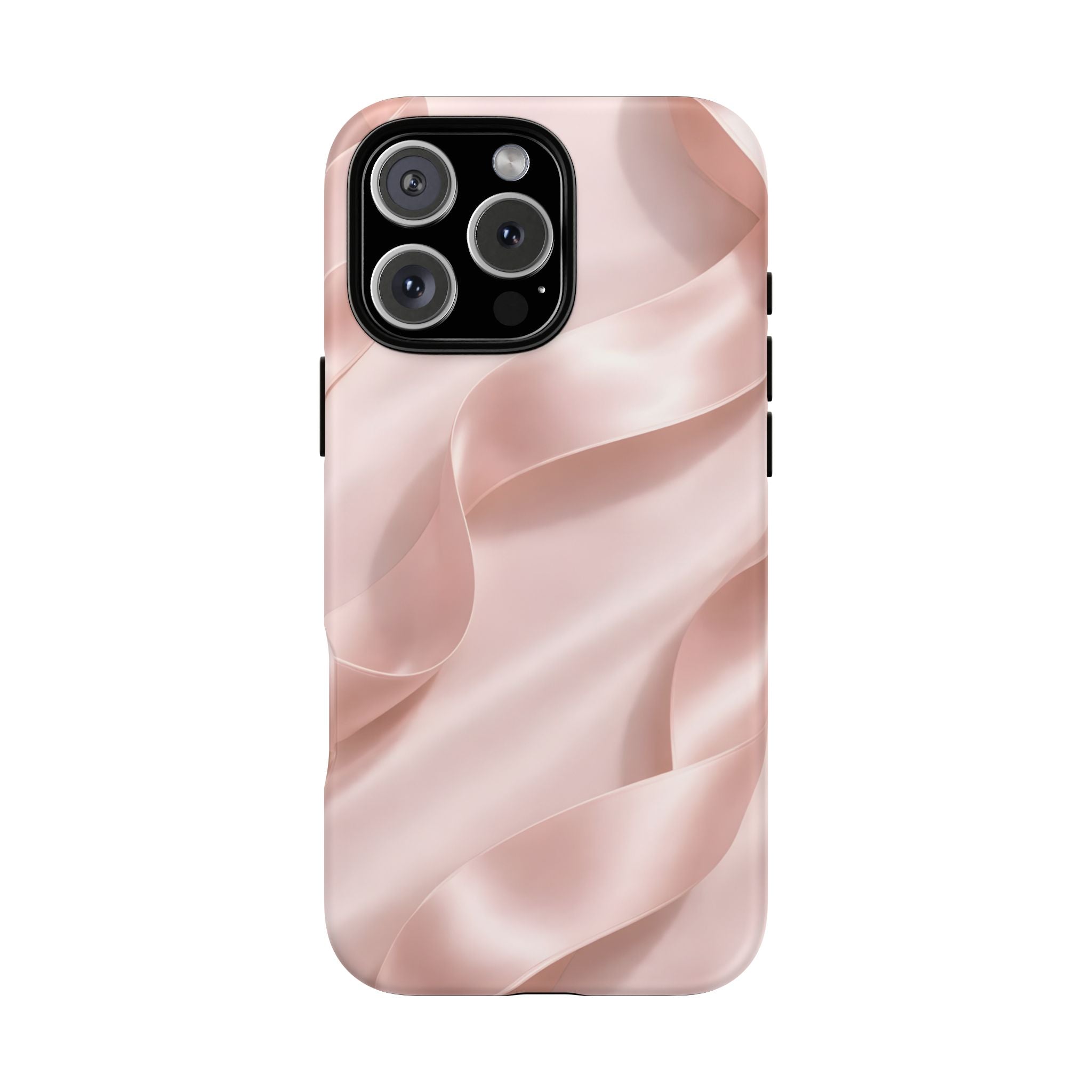 Blush Pink Satin Ribbon Phone Case – Elegant Coquette Aesthetic Luxury iPhone Case, Feminine Designer Bow Phone Cover