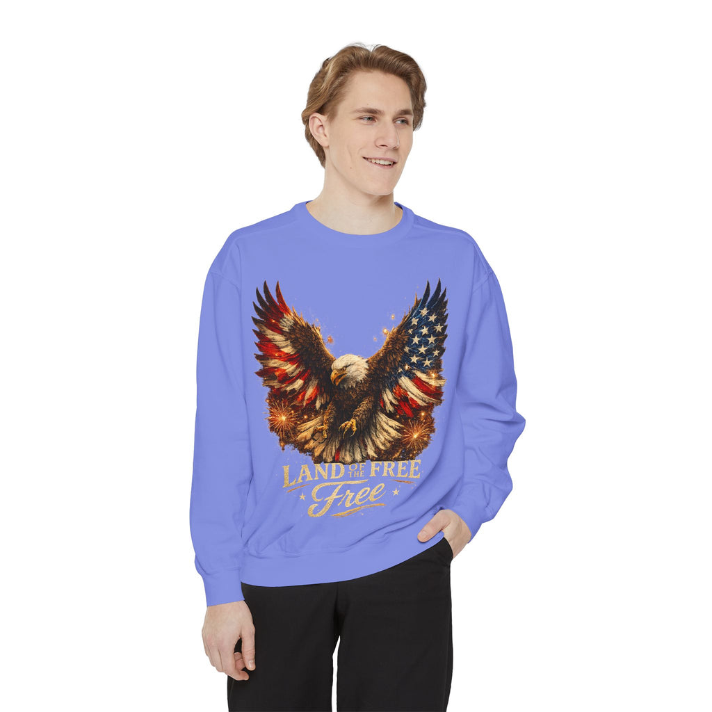 Patriotic Eagle Sweatshirt — Land of the Free Graphic Crewneck