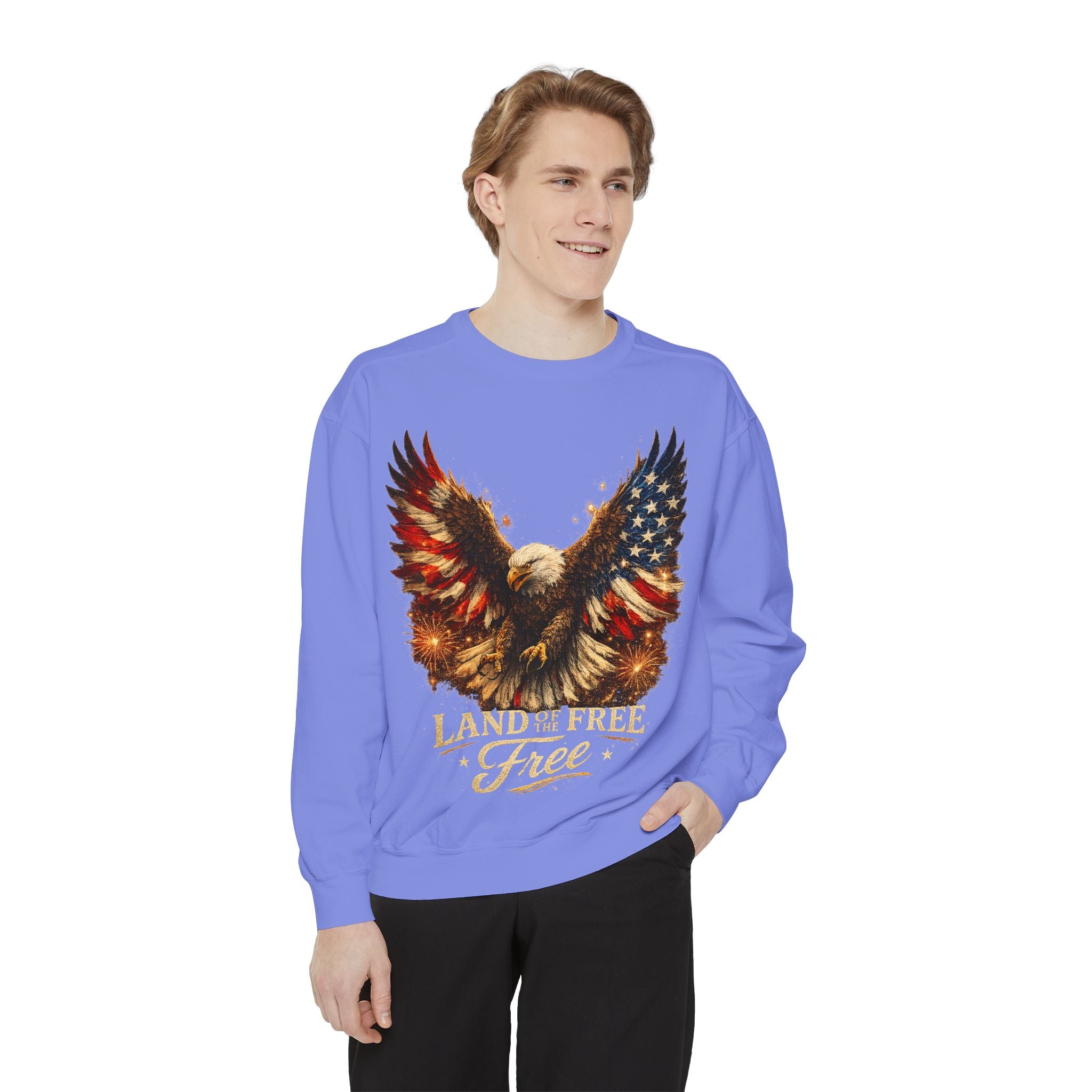 Patriotic Eagle Sweatshirt — Land of the Free Graphic Crewneck