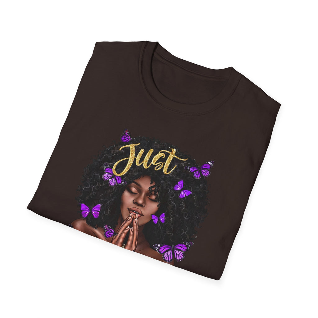 Redeemed Christian Afro Woman T-Shirt – Faith-Based Butterfly Design, Inspirational Black Woman Graphic Tee, Spiritual Gift for Women