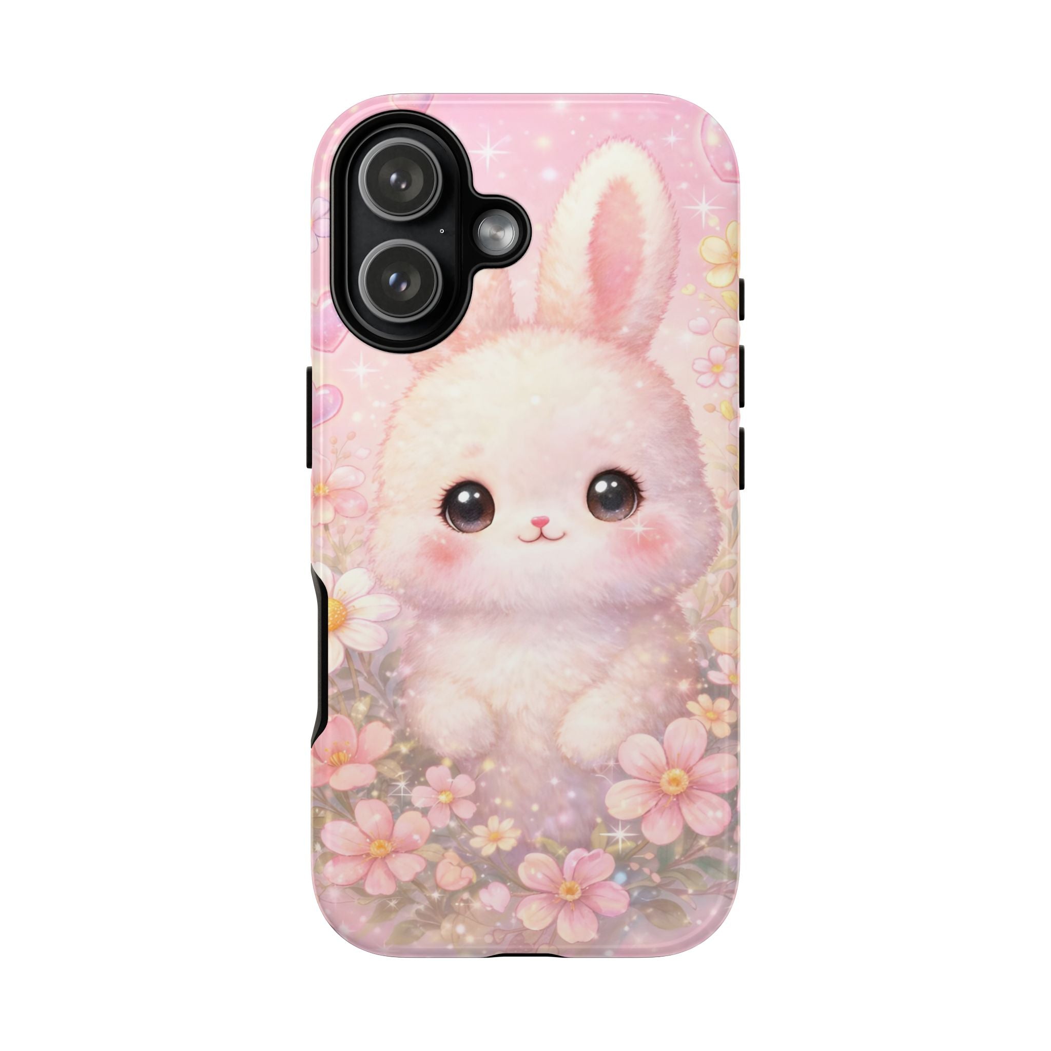 Kawaii Bunny Phone Case – Cute Pastel Bunny Floral Aesthetic iPhone Case, Adorable Kawaii Animal Phone Cover.