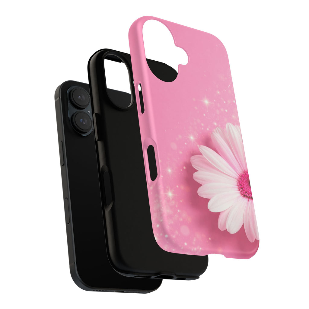 Pink Daisy Phone Case, Aesthetic Floral iPhone & Samsung Case, Cute Flower Phone Cover, Soft Girl Coquette Case, Feminine Pink Case
