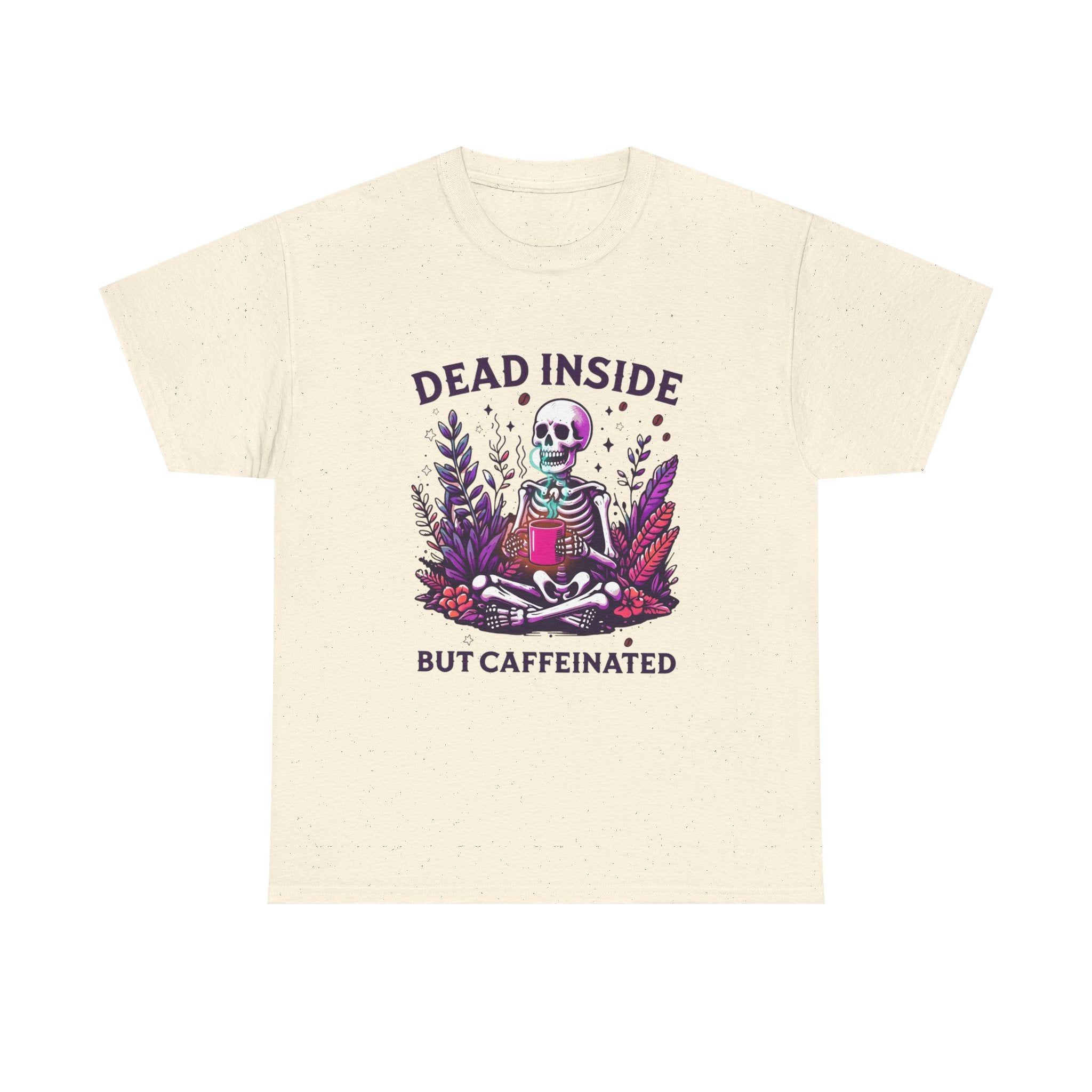 Dead Inside But Caffeinated T-Shirt – Funny Skeleton Coffee Tee