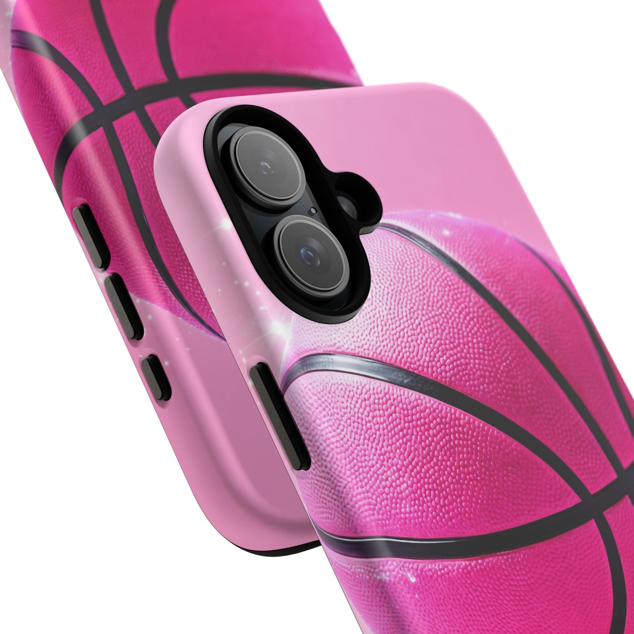 Pink Basketball Phone Case, Aesthetic Sports iPhone & Samsung Case, Cute Girly Athlete Case, Coquette Sport Phone Cover