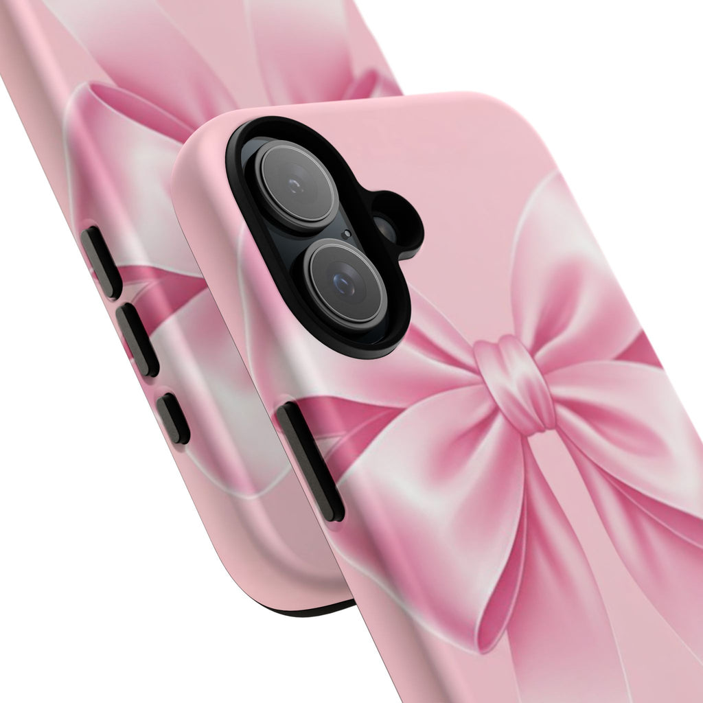 Coquette Pink Bow Phone Case, Cute Aesthetic iPhone Case, Soft Girl Bow Cover, Feminine Girly Phone Case