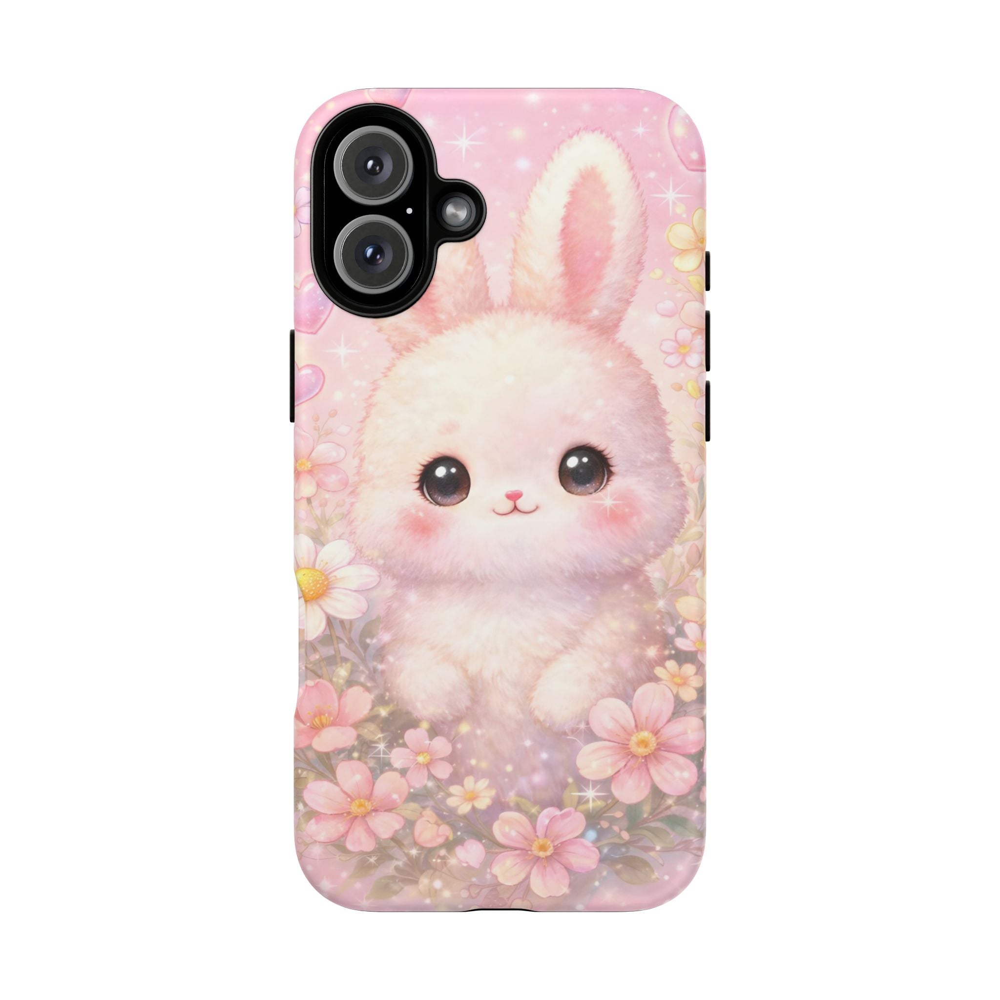 Kawaii Bunny Phone Case – Cute Pastel Bunny Floral Aesthetic iPhone Case, Adorable Kawaii Animal Phone Cover.