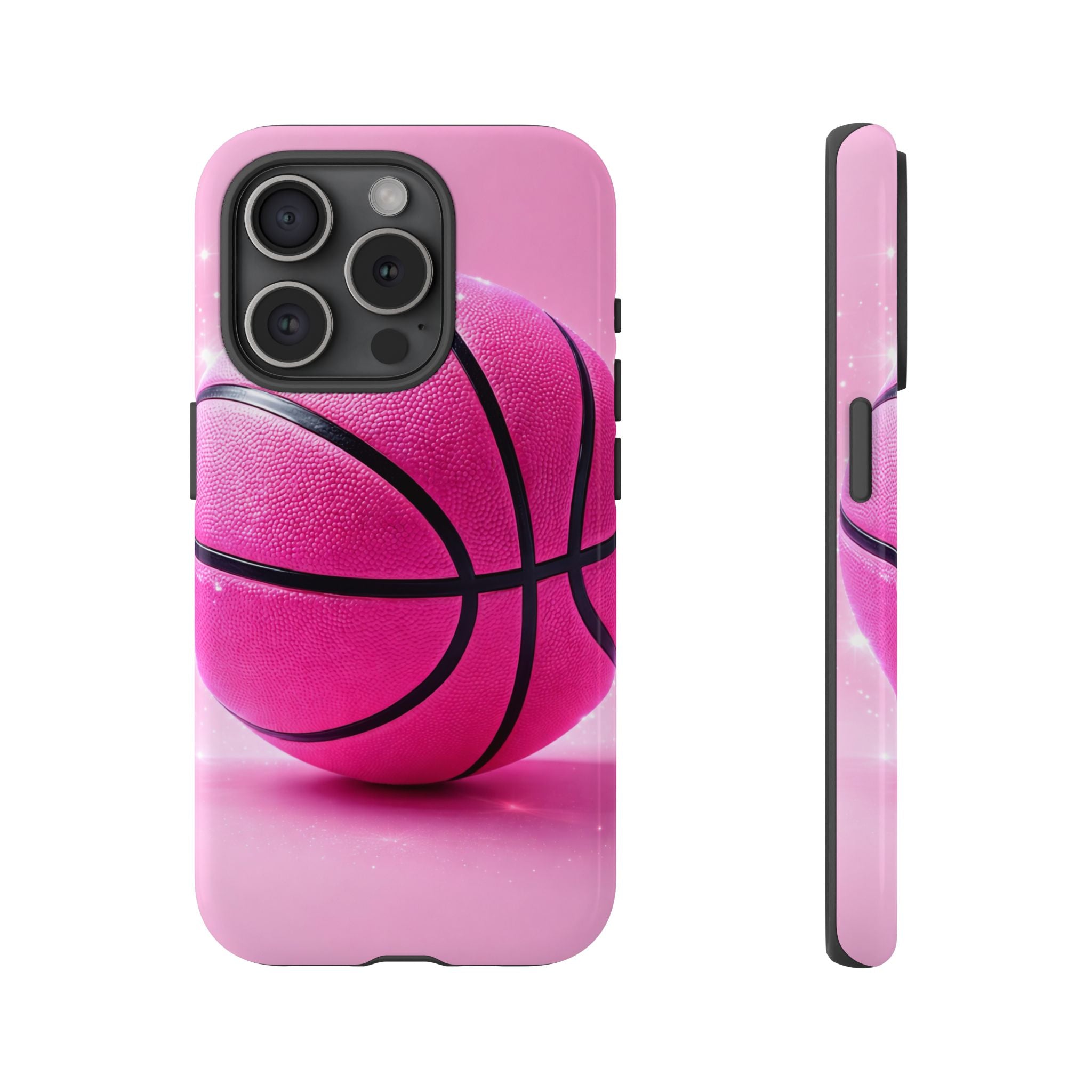 Pink Basketball Phone Case, Aesthetic Sports iPhone & Samsung Case, Cute Girly Athlete Case, Coquette Sport Phone Cover