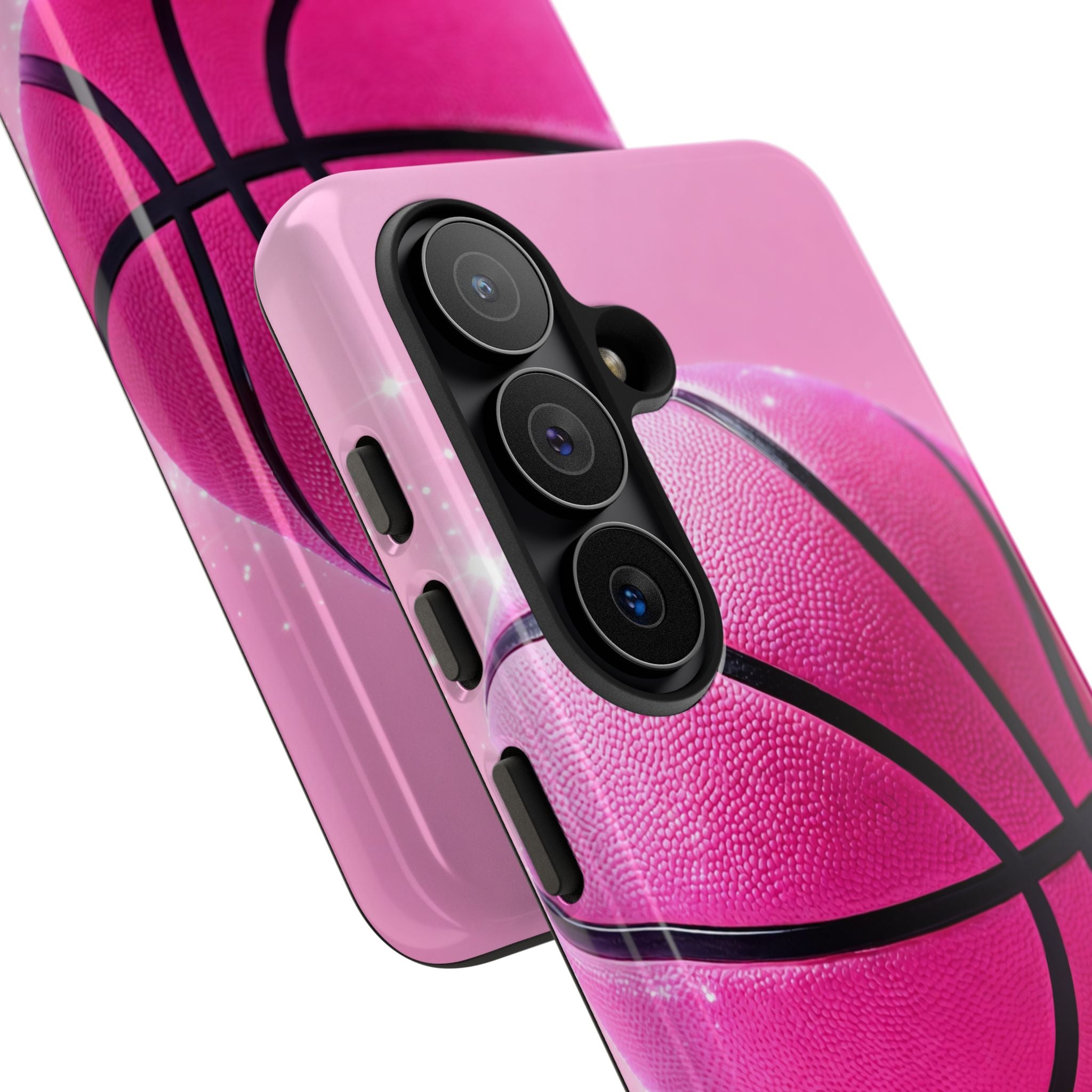 Pink Basketball Phone Case, Aesthetic Sports iPhone & Samsung Case, Cute Girly Athlete Case, Coquette Sport Phone Cover